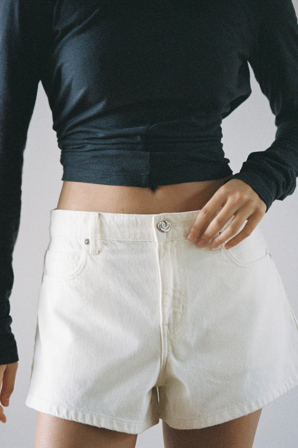 Outland Denim - Ebony High Flare Short - Bone