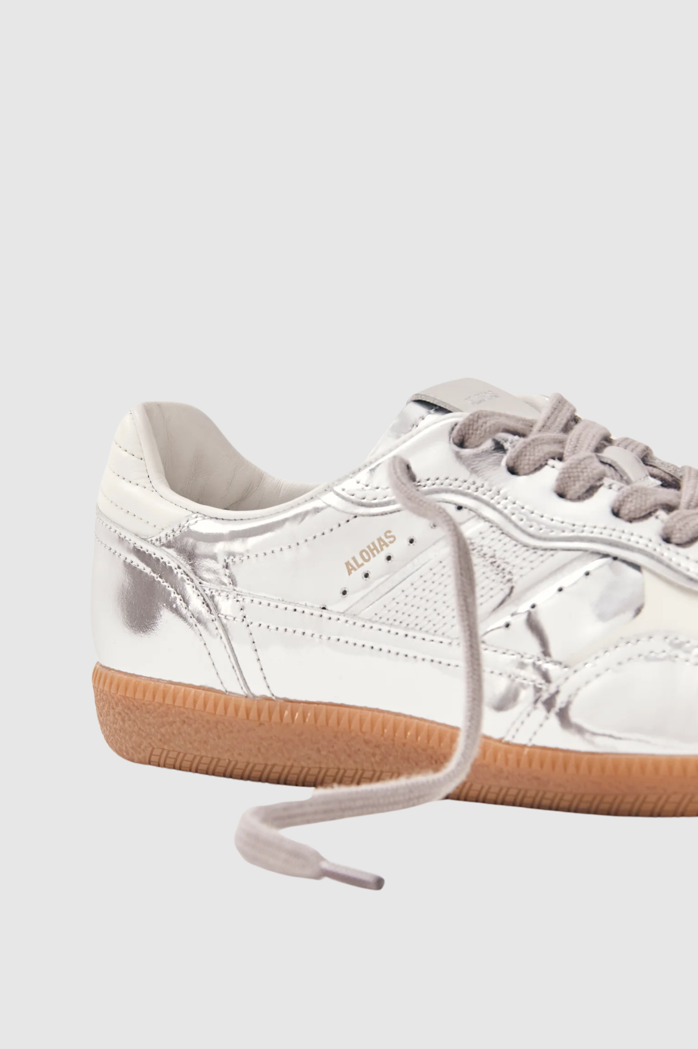 Alohas - Tb.490 Rife Shimmer Silver Cream Leather Sneakers