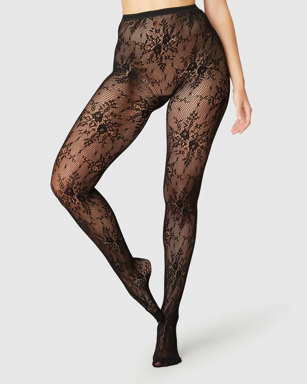 Swedish Stockings - Rosa Lace Tights - Black