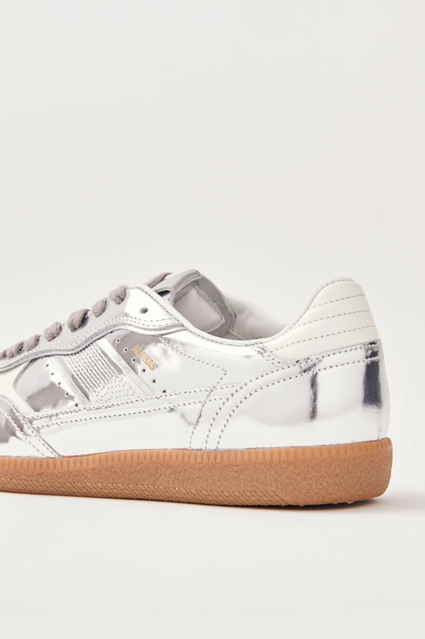 Alohas - Tb.490 Rife Shimmer Silver Cream Leather Sneakers