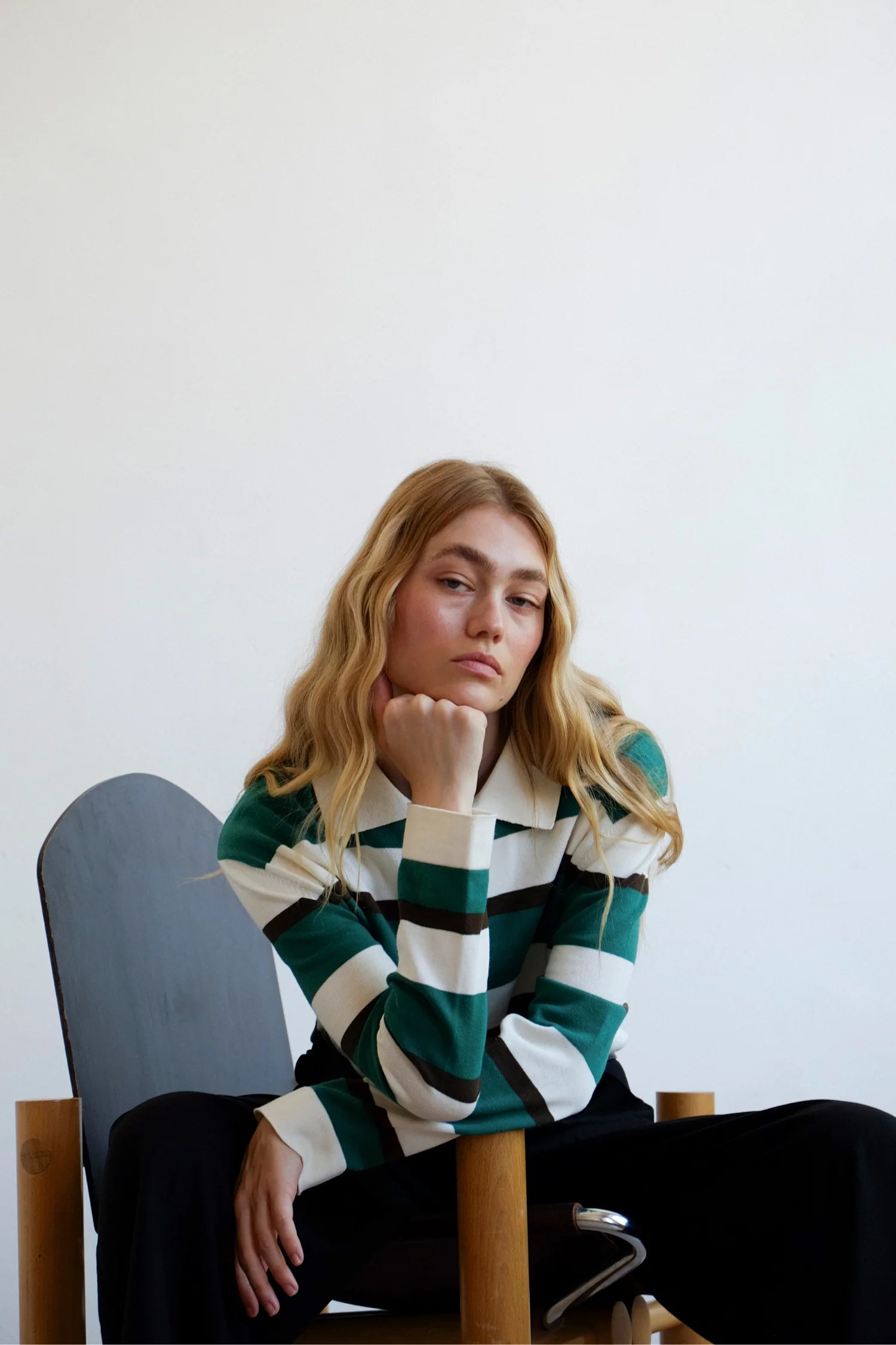 Commonplace - Prep Stripe Polo - Dark Green