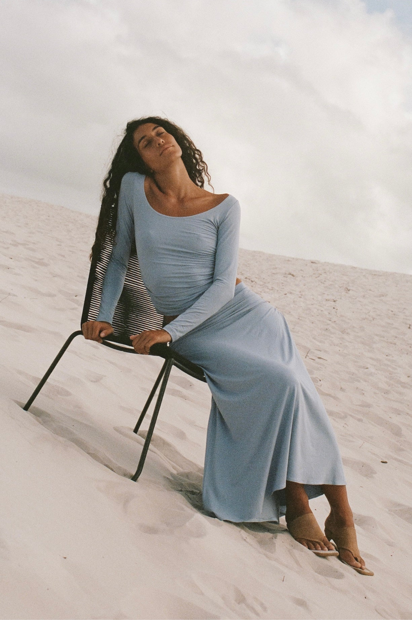 Dominique Healy - Lila Longsleeve Tee - Powder Blue