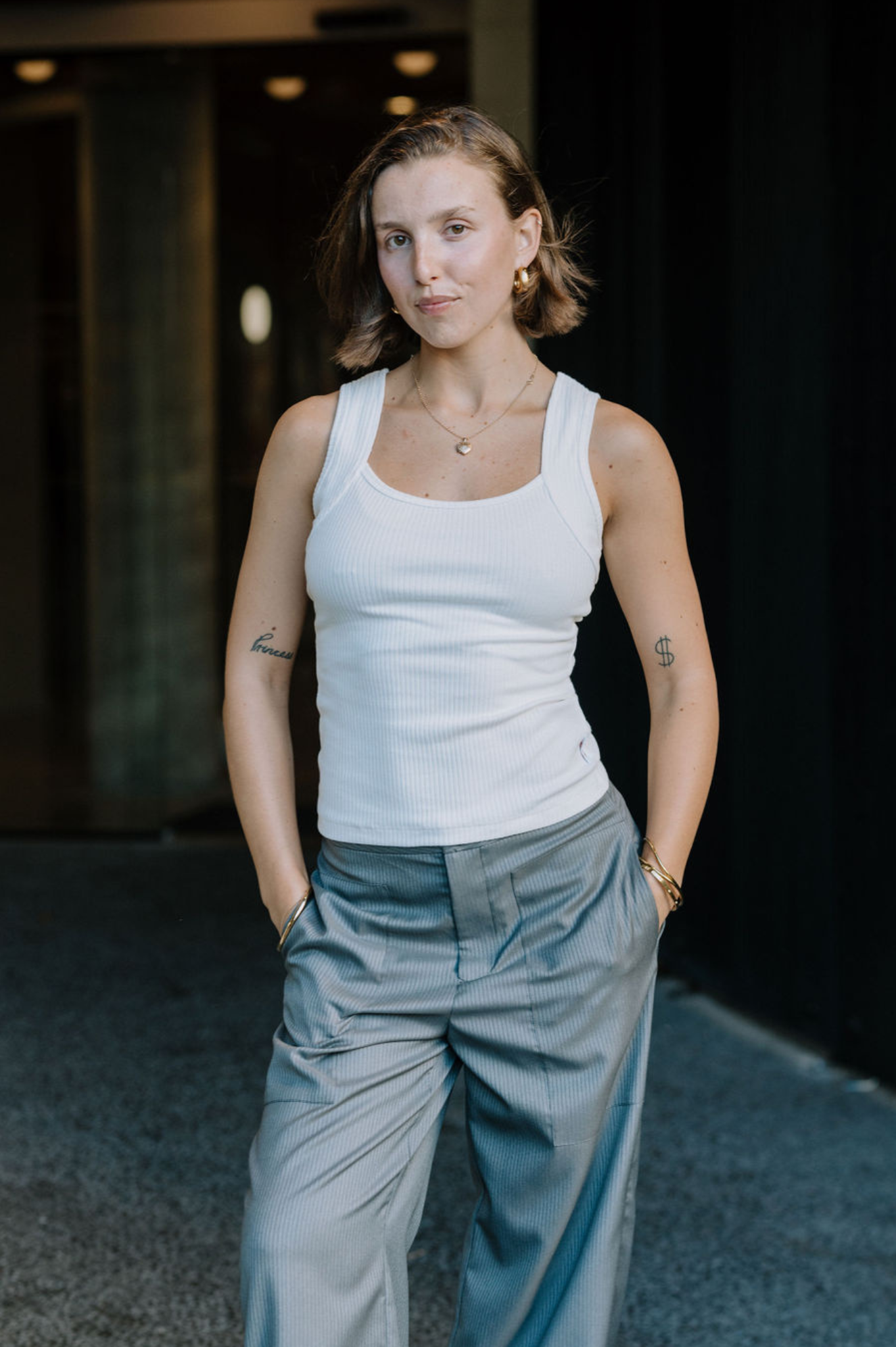 Annie - Juni Ribbed Tank - White