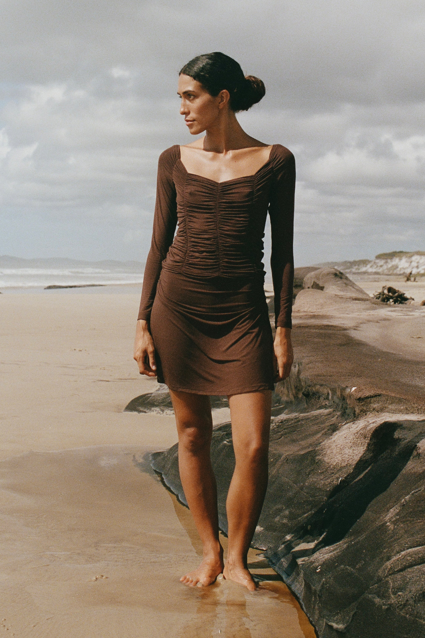 Dominique Healy - Jolene Longsleeve Tee - Chocolate