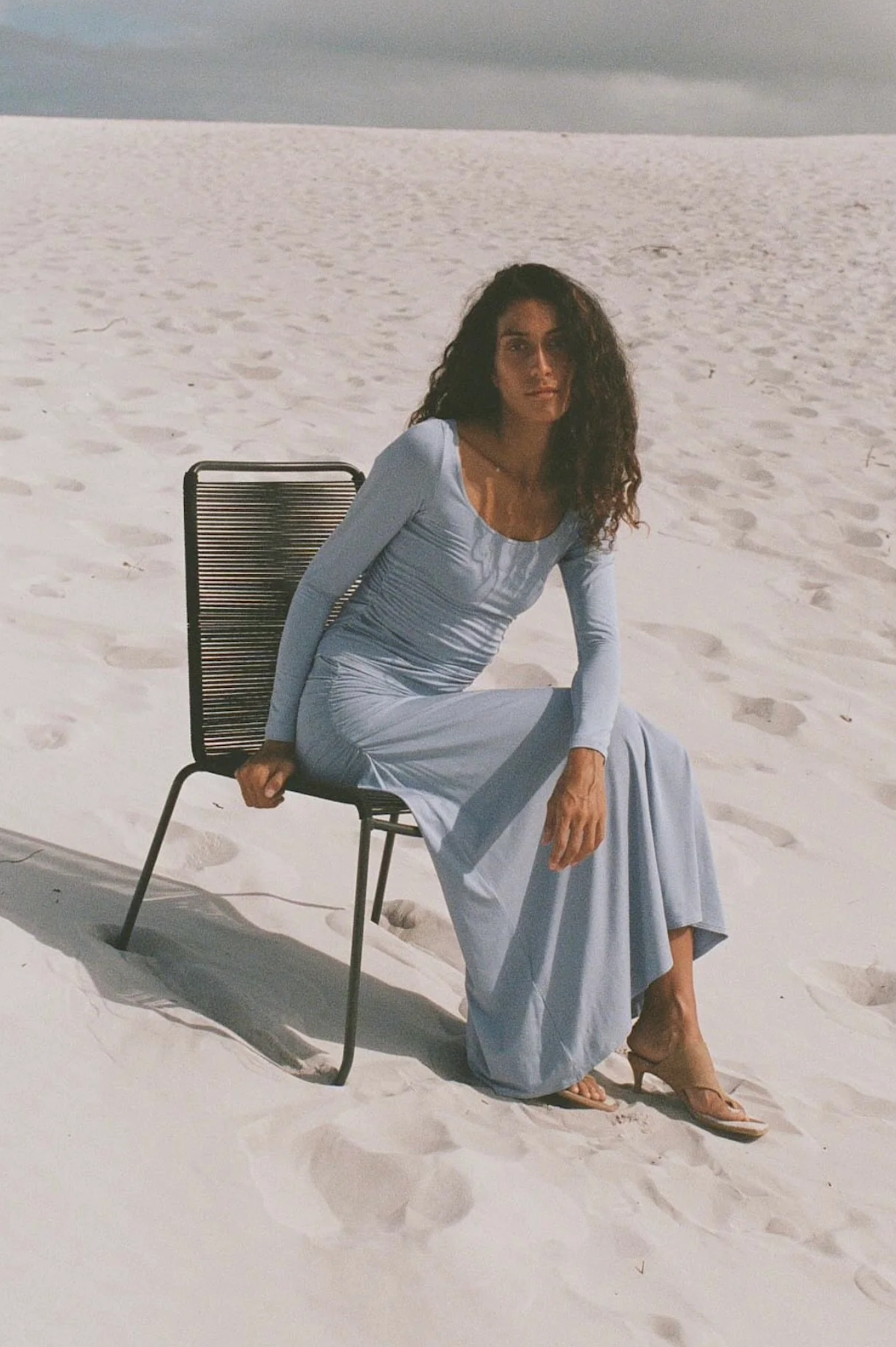 Dominique Healy - Lila Longsleeve Tee - Powder Blue