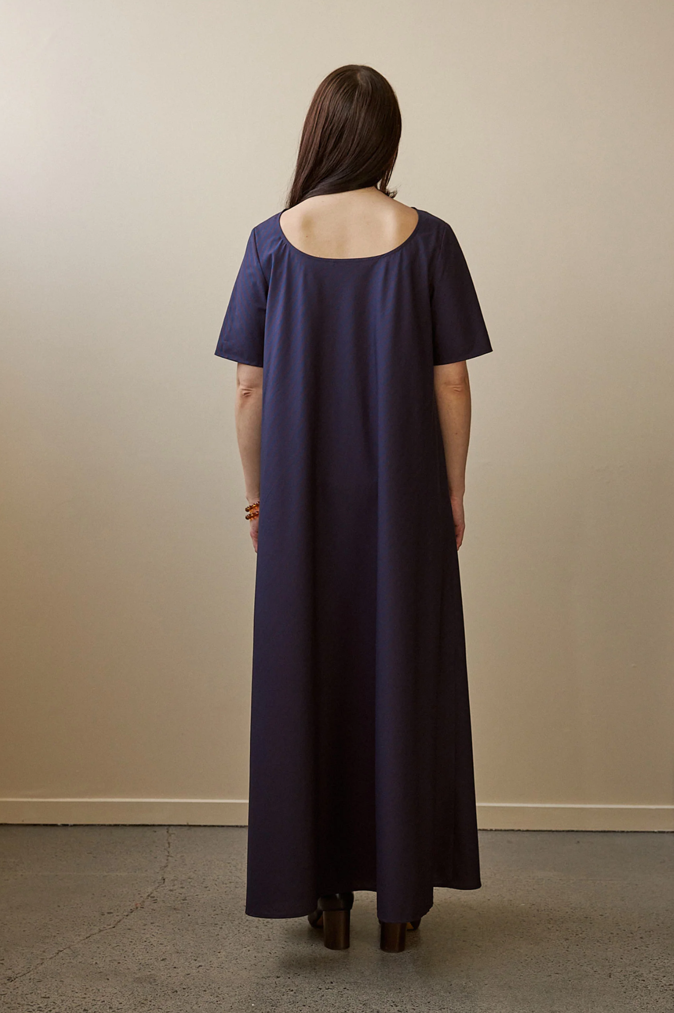 Penny Sage - Tempo Dress - Oxford Plum Stripe