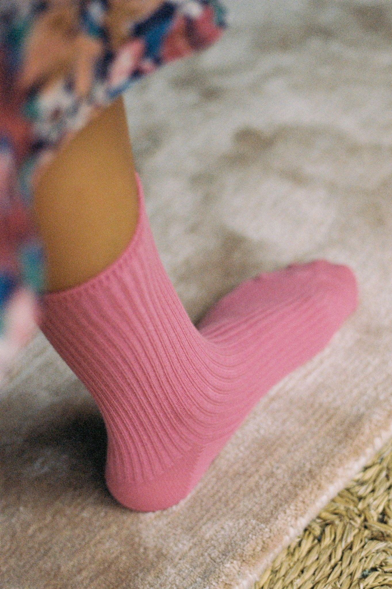 Common Garden - 2x2 Ribbed Cotton Socks - Pink