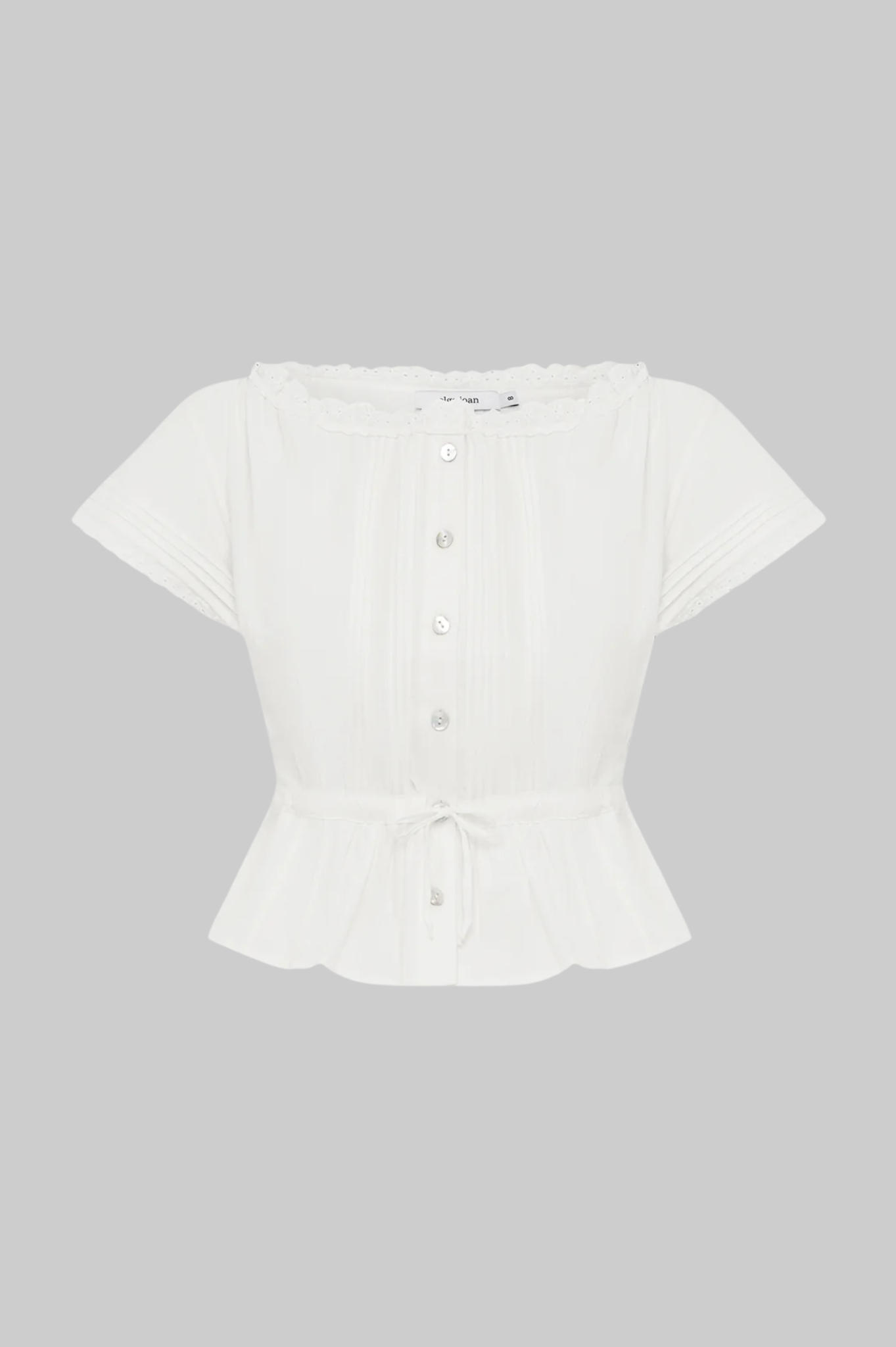 Olga Joan - Pintuck Blouse Bianca