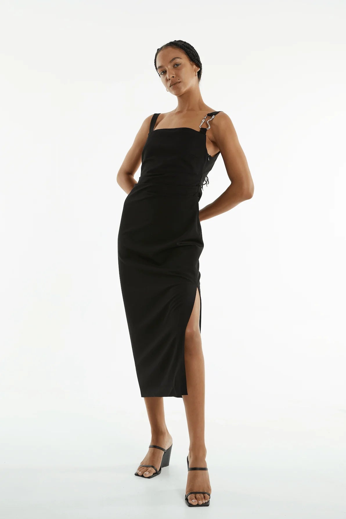 Third Form - Paradigm Tucked Midi Dress - Black
