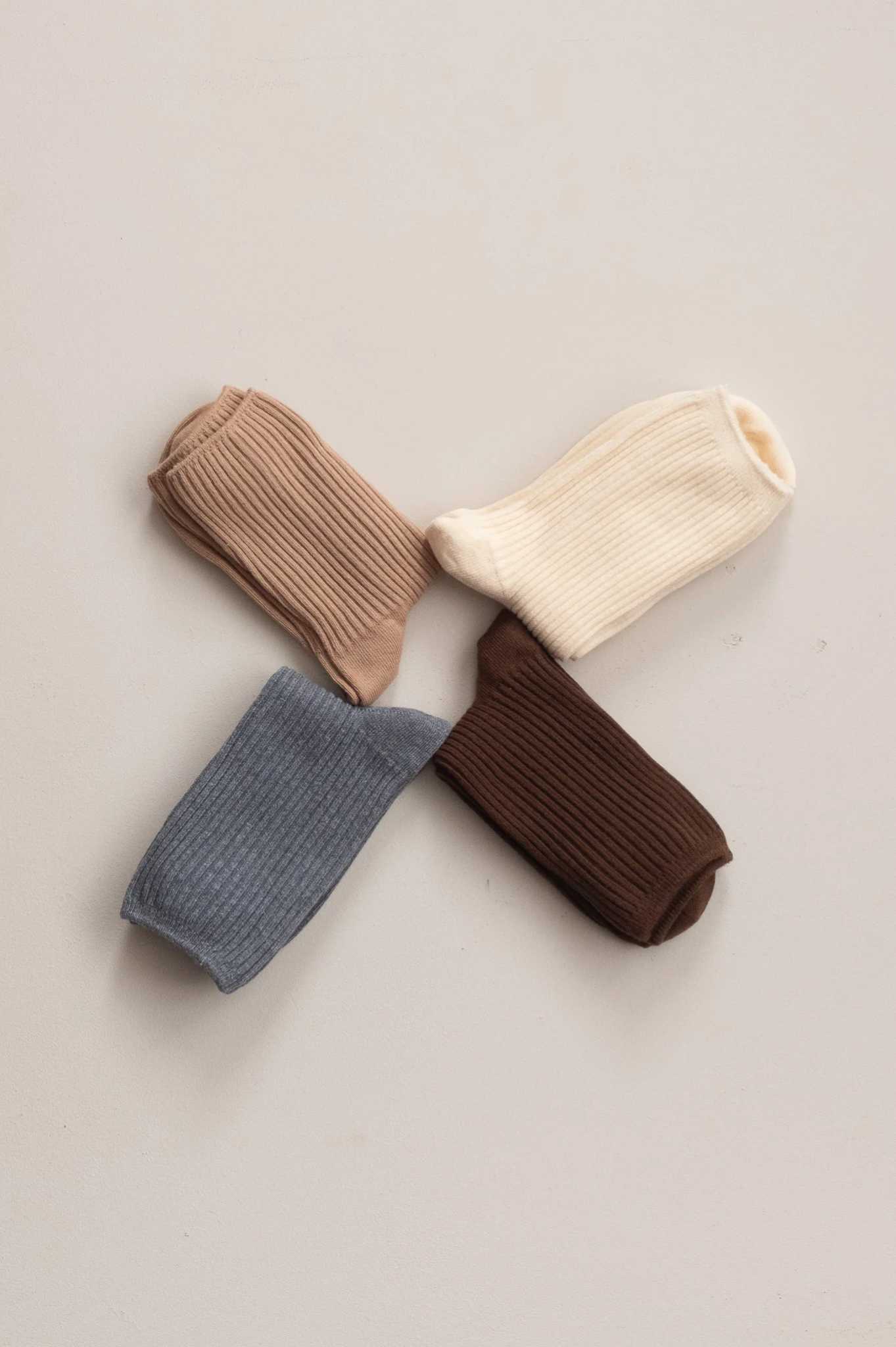 Common Garden - 2x2 Ribbed Cotton Socks - Butter Cream