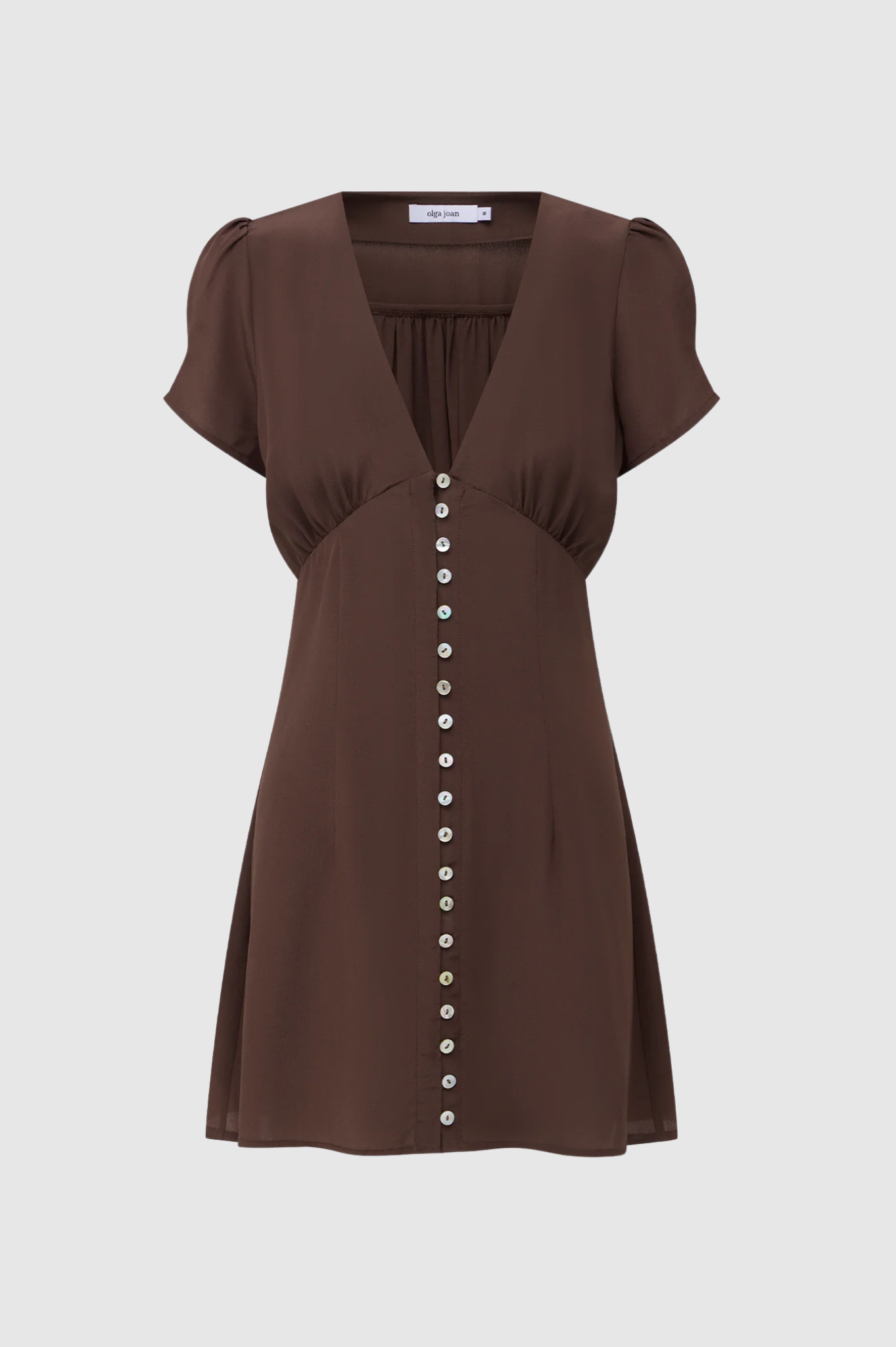 Olga Joan - Cap-Sleeve Mini Dress Ciocco