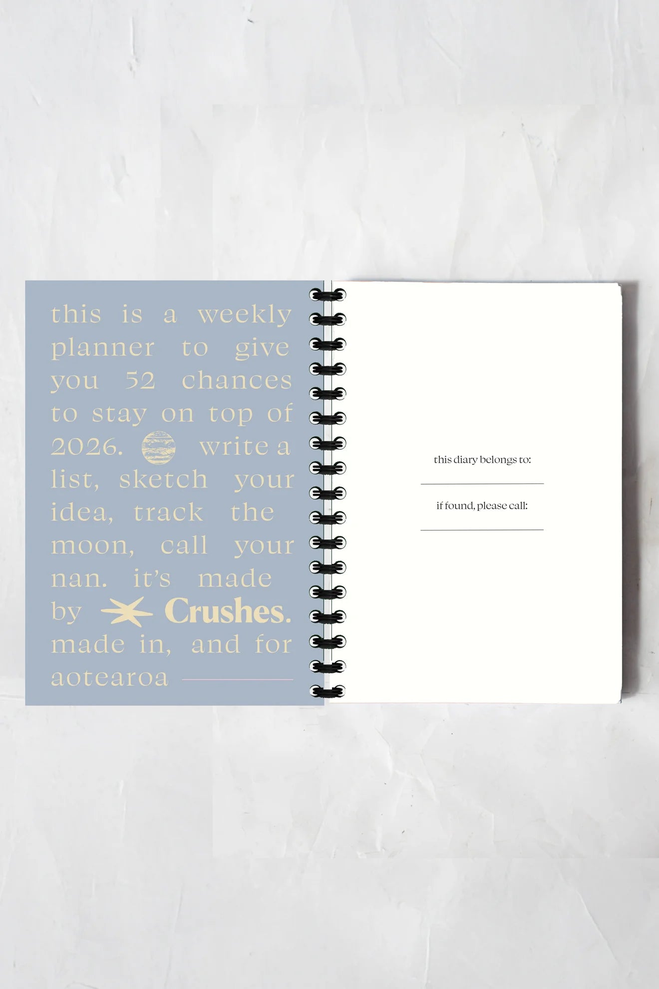 Crushes - 2026 Weekly Diary - Blue