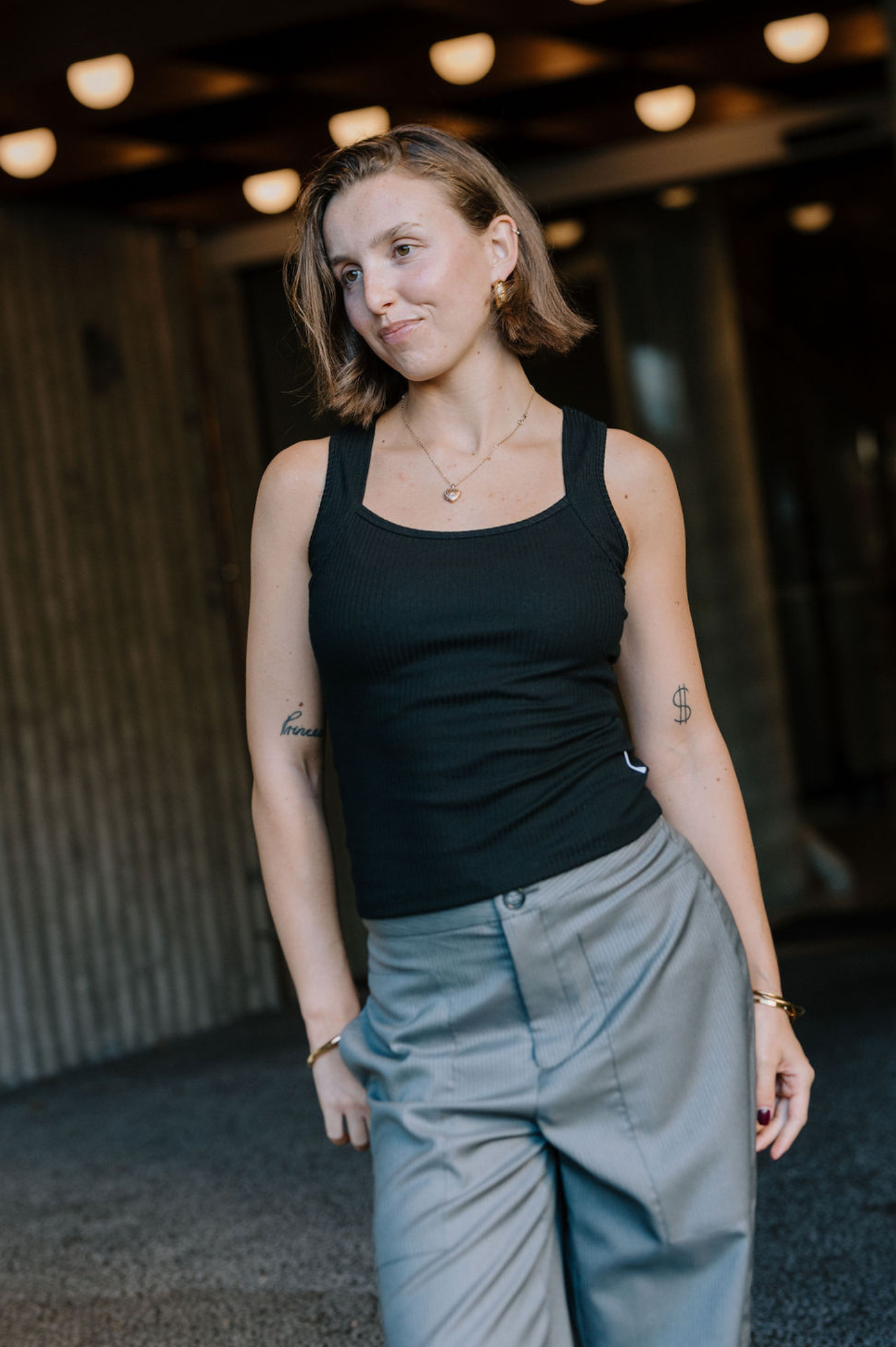 Annie - Juni Ribbed Tank - Black