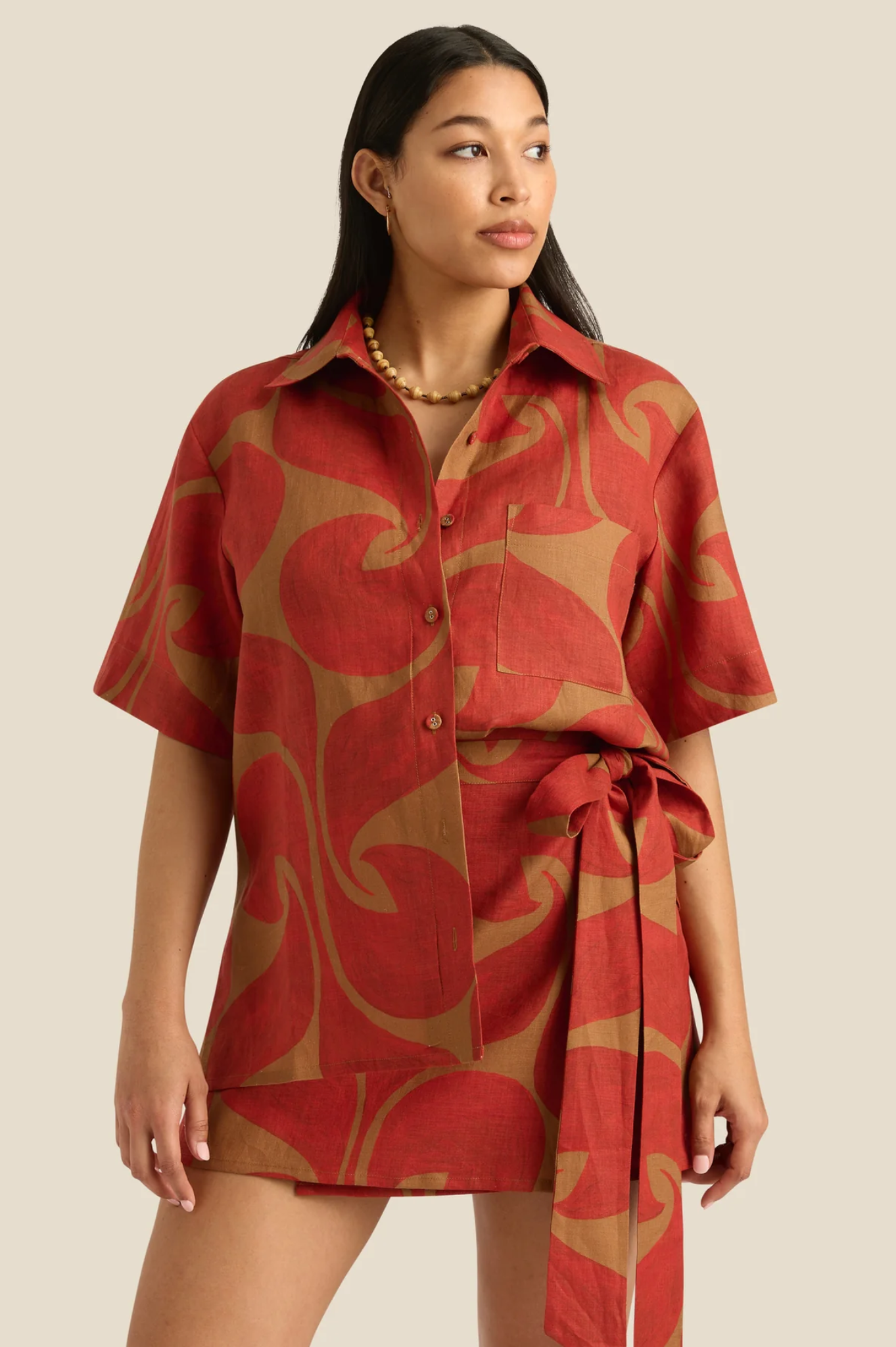 LAST ONE | Soleil Soleil - Darcy Shirt - Wave Spice