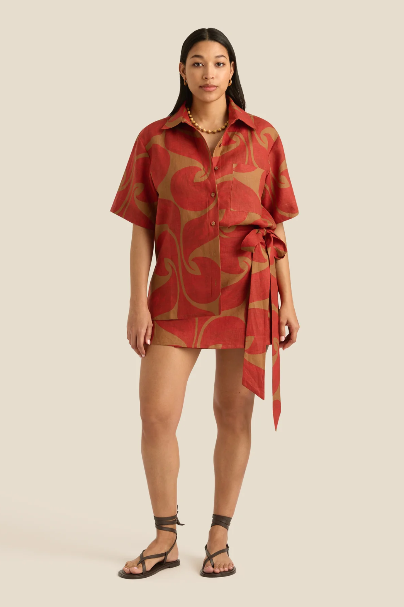 LAST ONE | Soleil Soleil - Darcy Shirt - Wave Spice