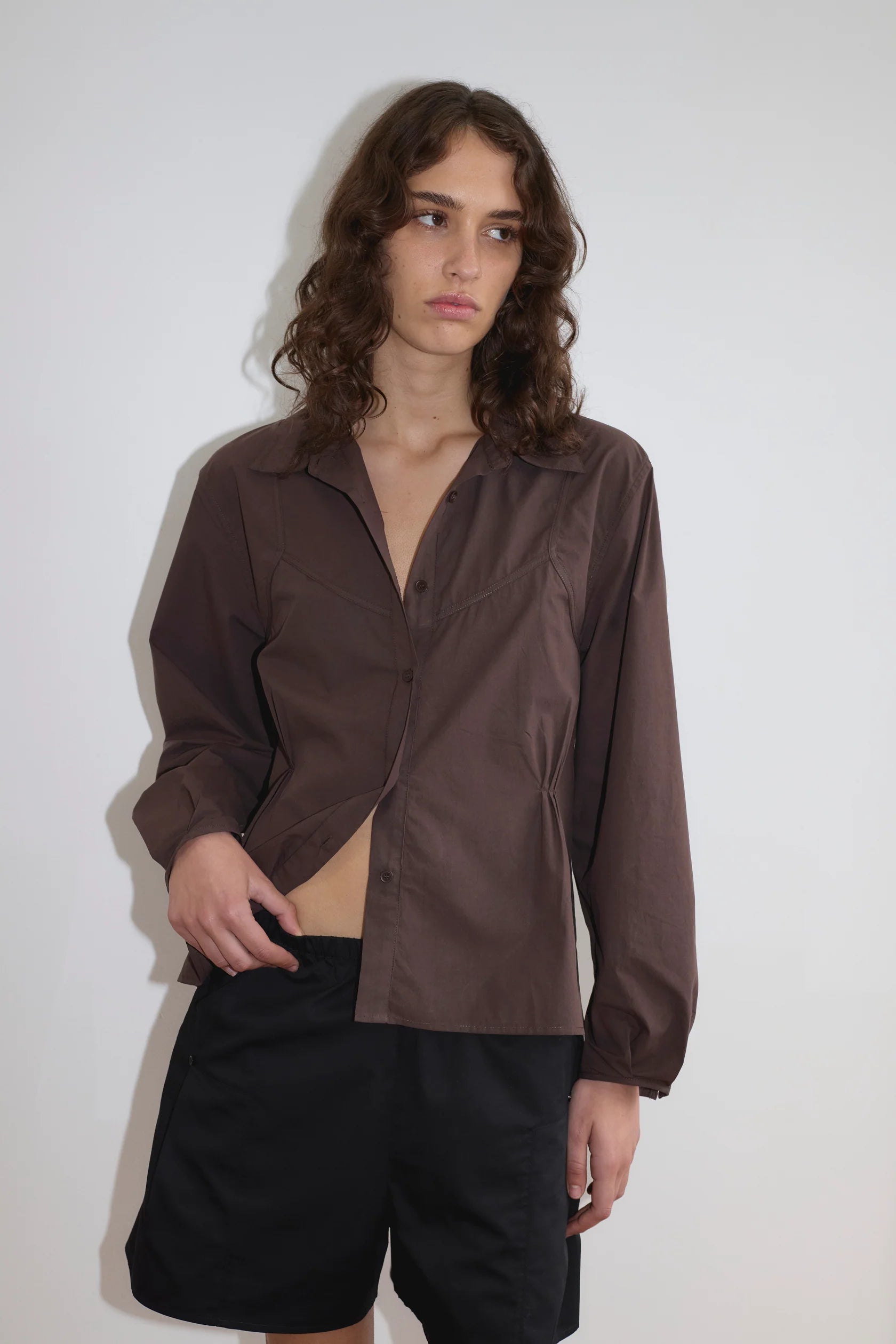 Deiji Studios - Cami Overshirt - Sepia