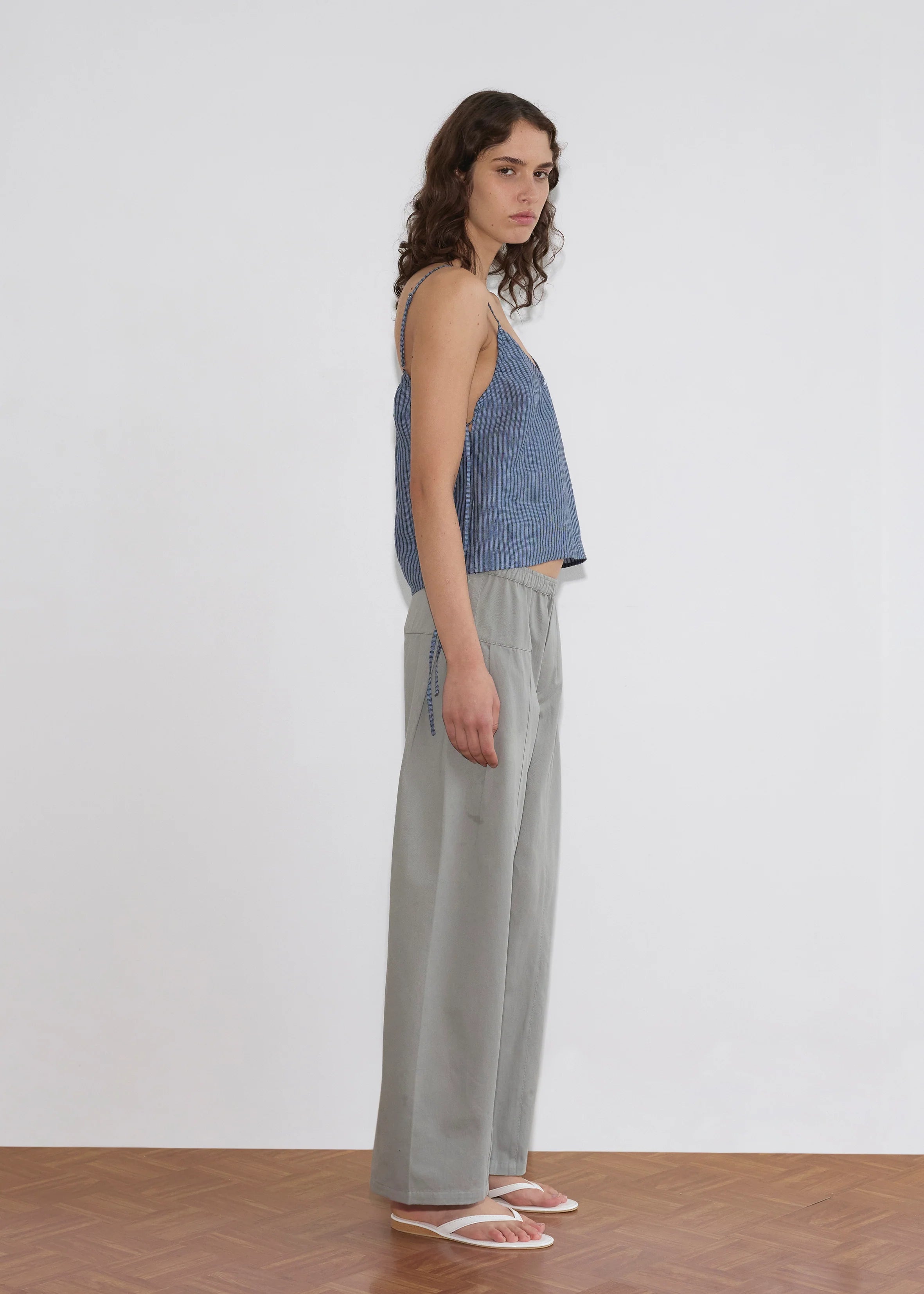 Deiji Studios - V Neck Cami - Azure Stripe