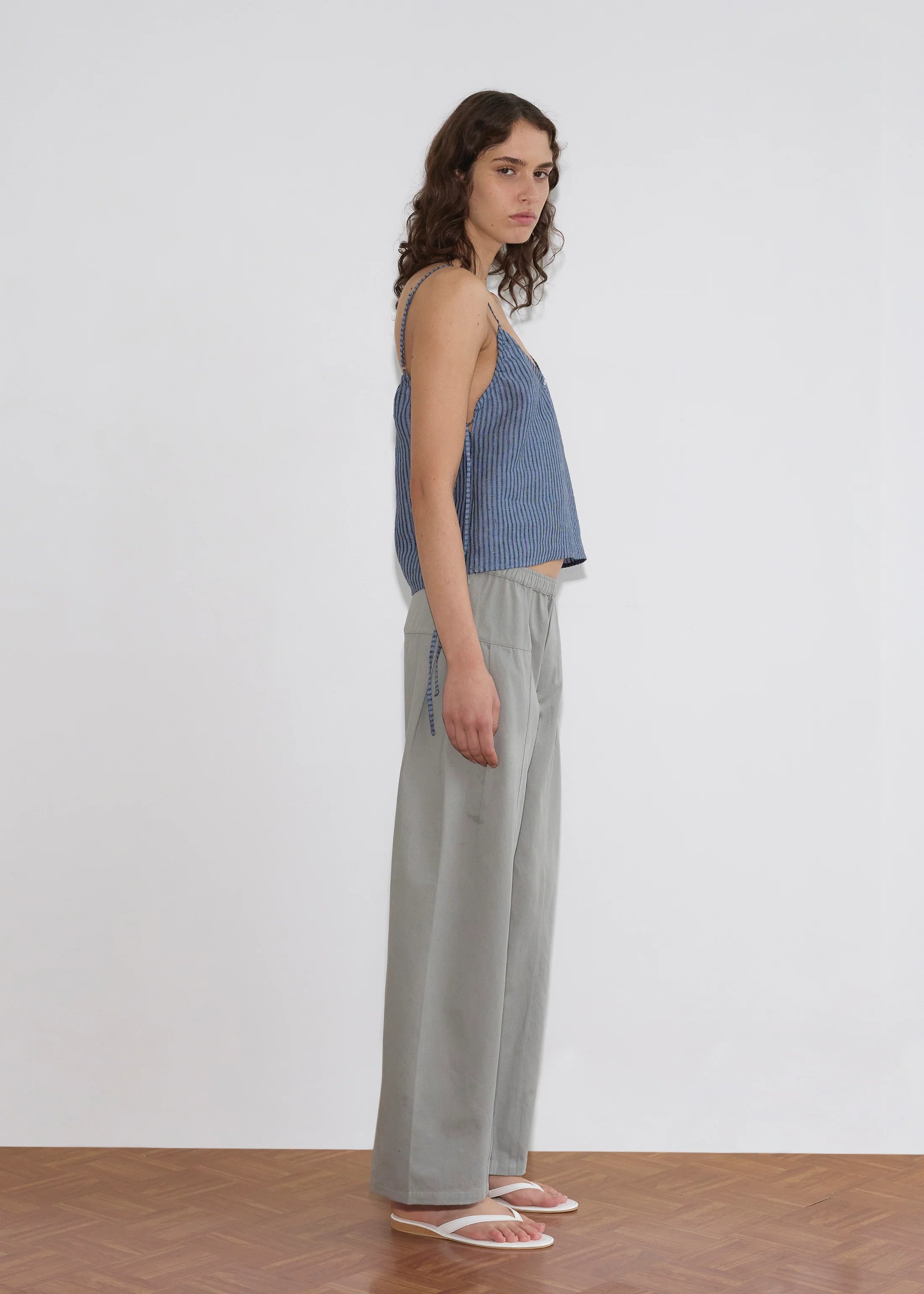 Deiji Studios - V Neck Cami - Azure Stripe