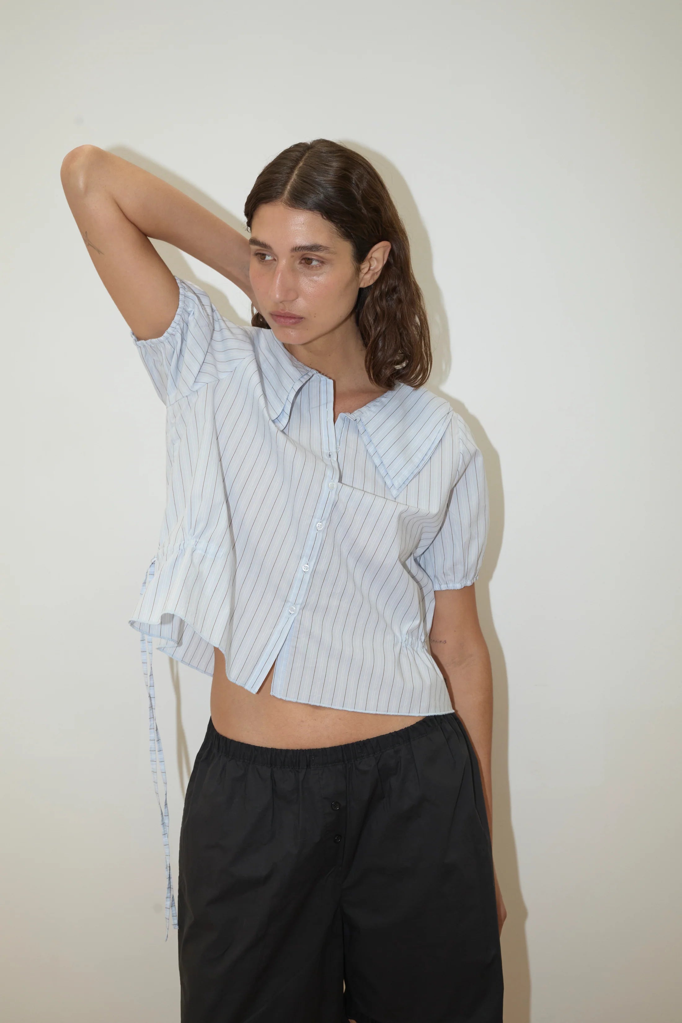 Deiji Studios - Double Collar Shirt - Mineral Stripe