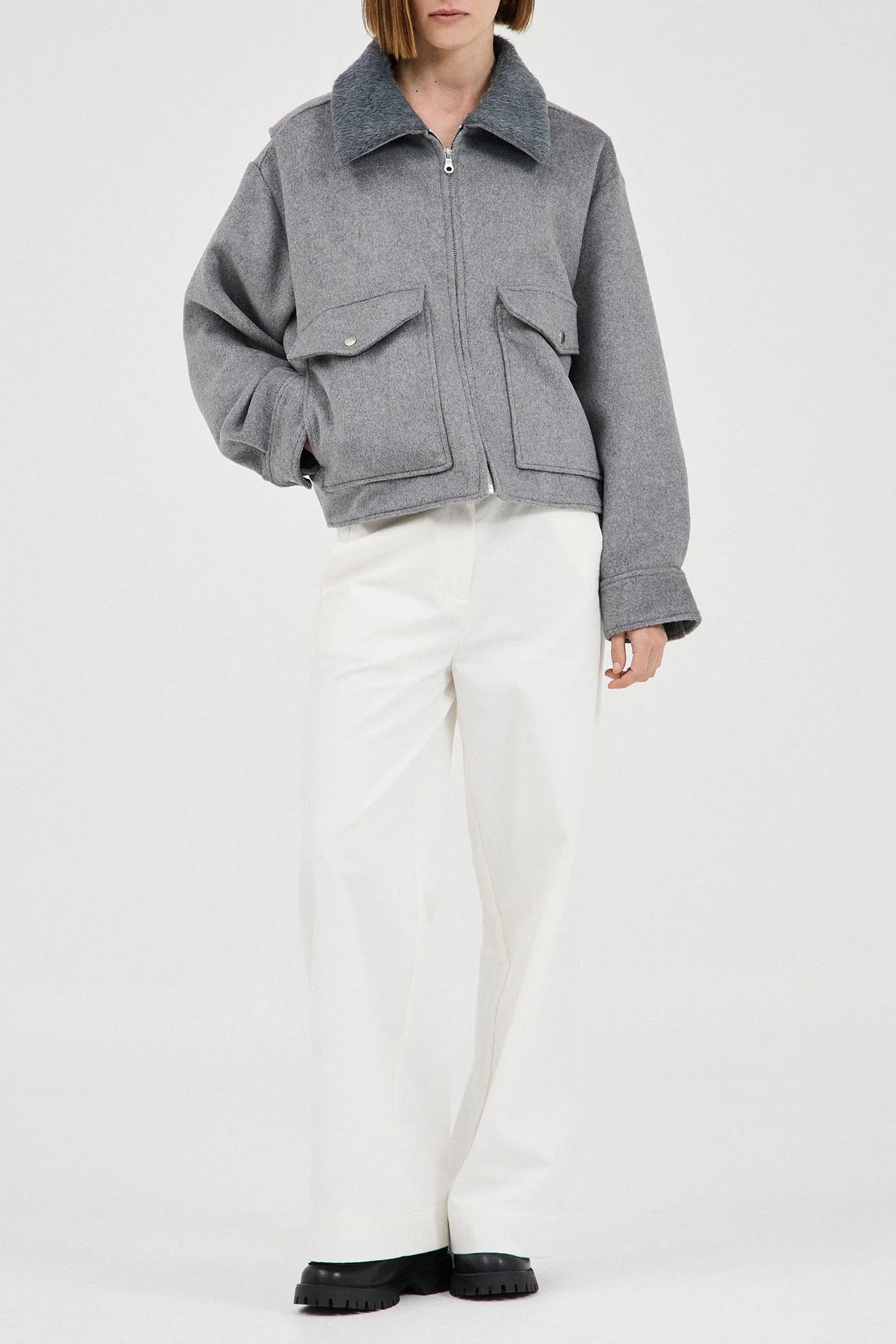 Friend of Audrey - Darren Bomber Jacket - Grey