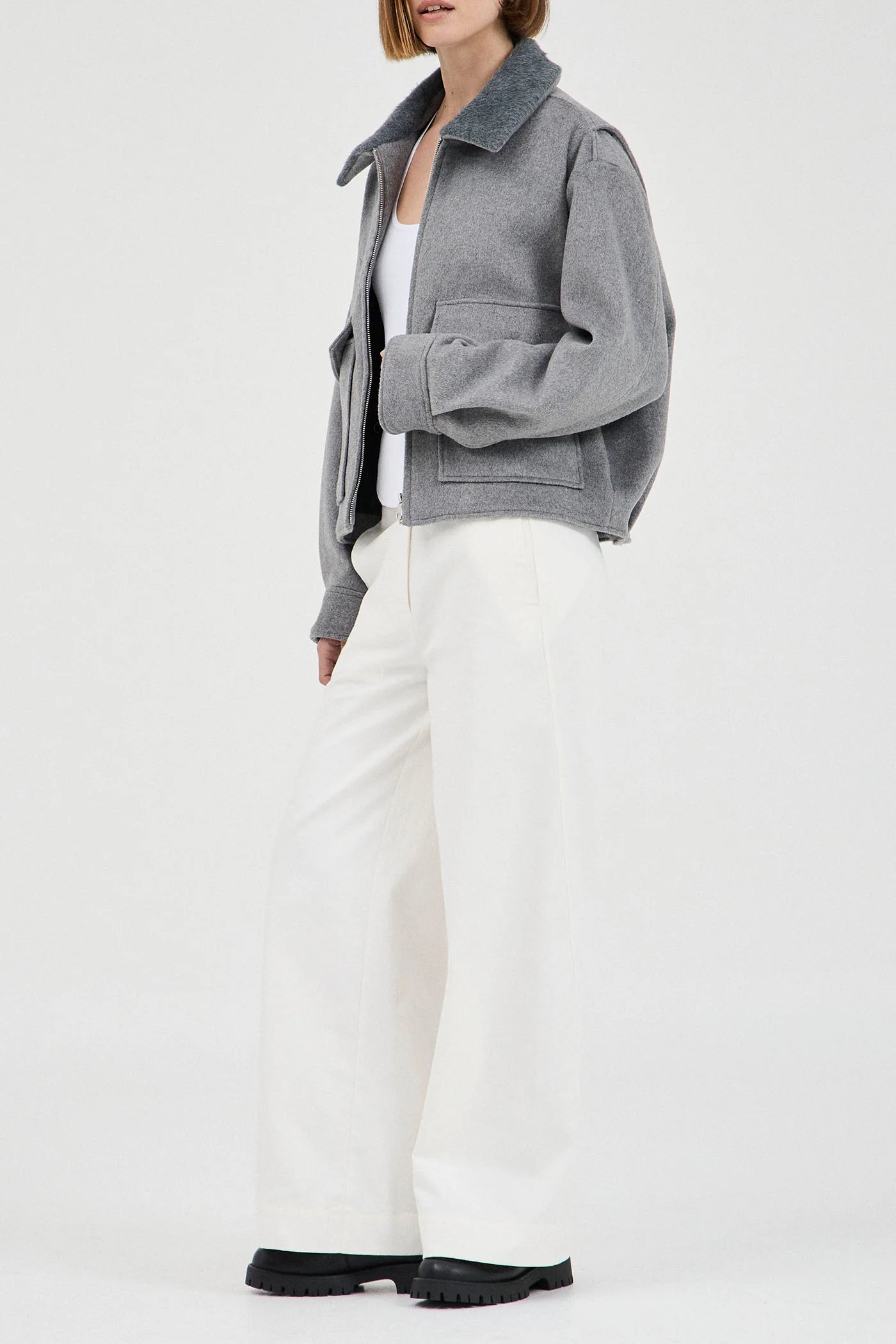 Friend of Audrey - Darren Bomber Jacket - Grey