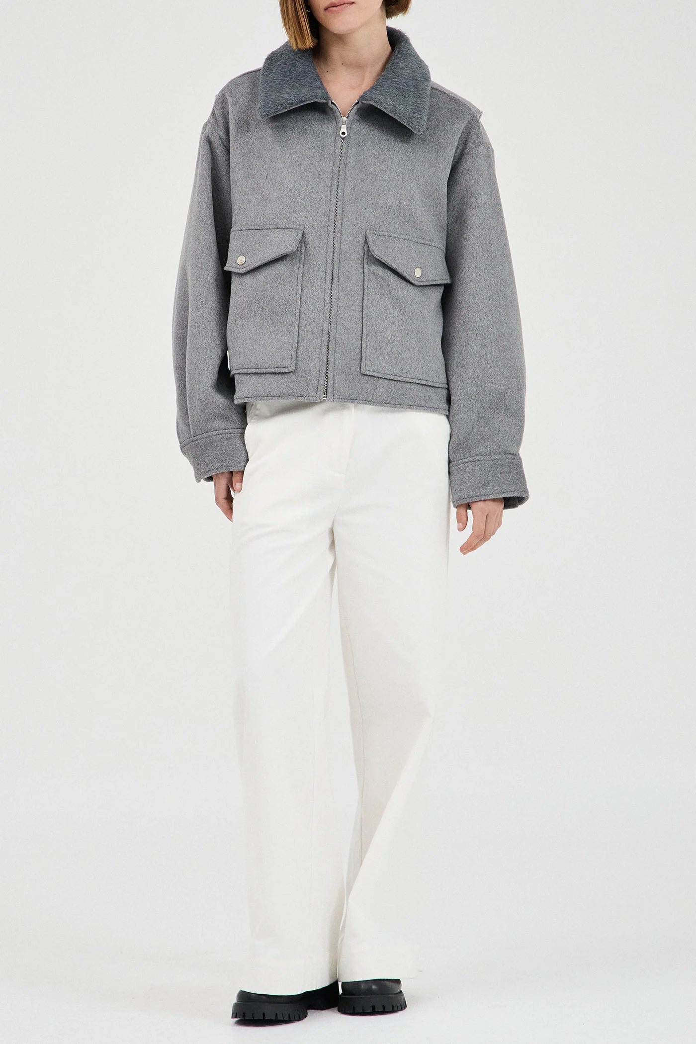 Friend of Audrey - Darren Bomber Jacket - Grey