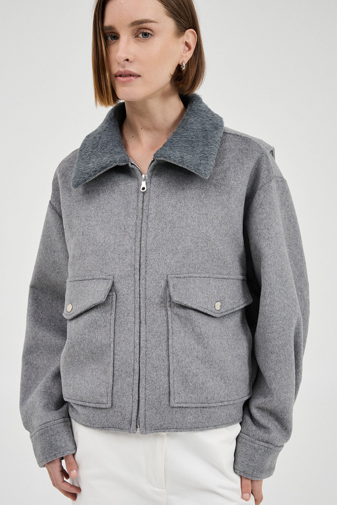 Friend of Audrey - Darren Bomber Jacket - Grey