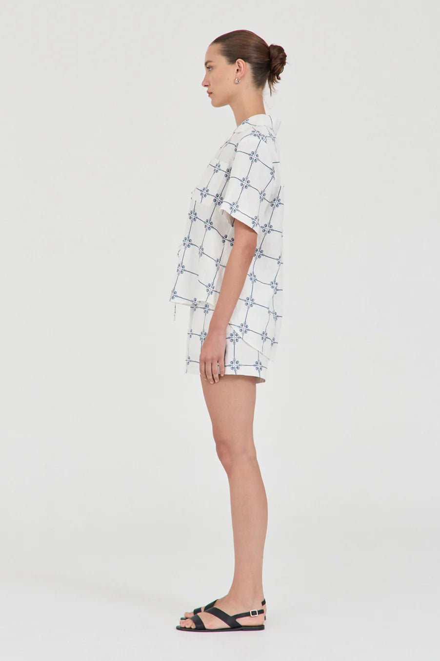 LAST ONE | Friend Of Audrey - Seashell Linen Tie Top - Seashell