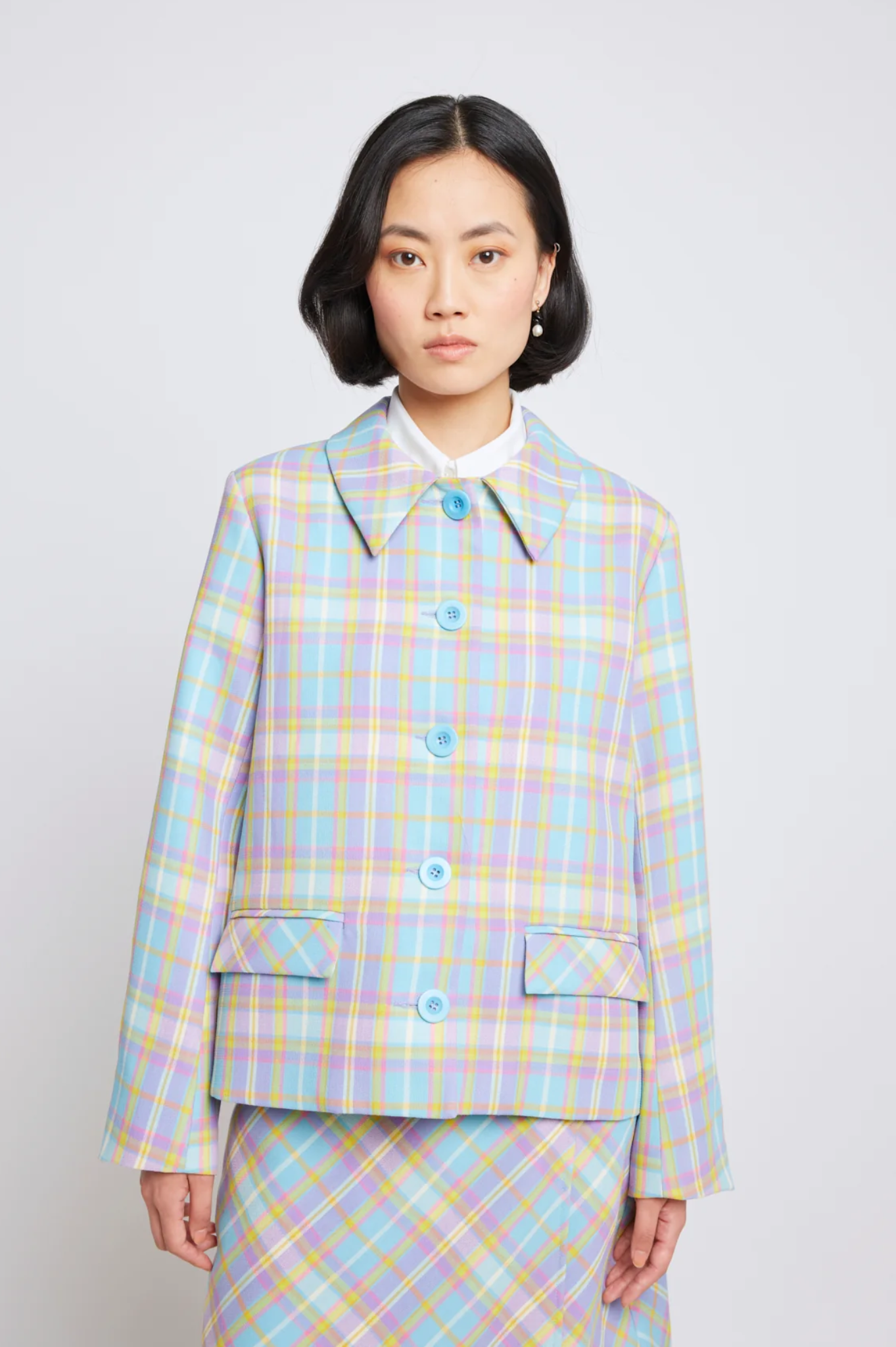 LAST ONE | Twenty-Seven Names - Perpetual Motion Jacket - Pastel Check