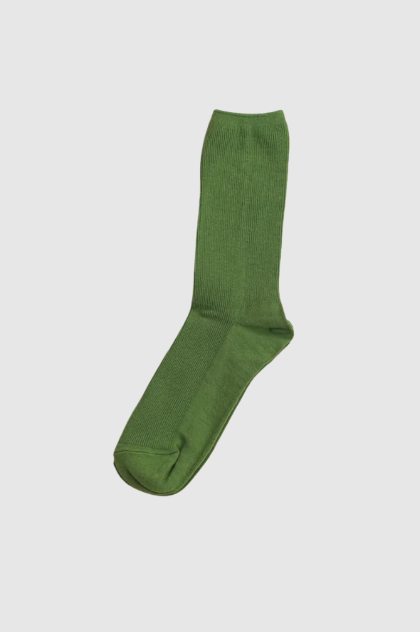 Common Garden - Fine Ribbed Cotton Socks - Olive Green