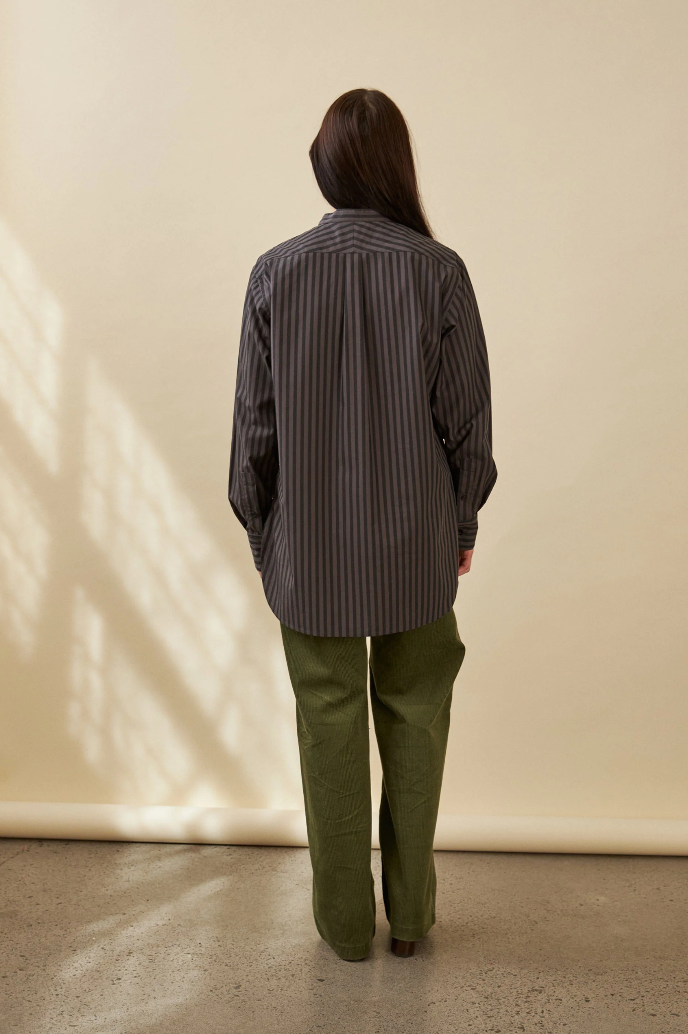 Penny Sage - Mason Shirt - Charcoal Stripe