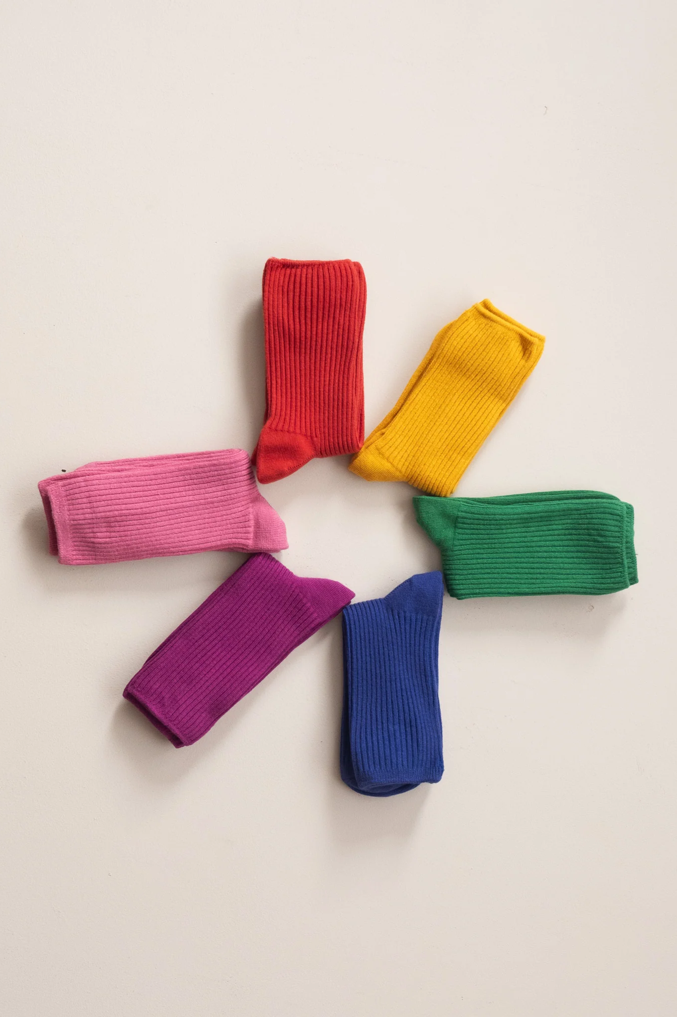 Common Garden - 2x2 Ribbed Cotton Socks - Pink