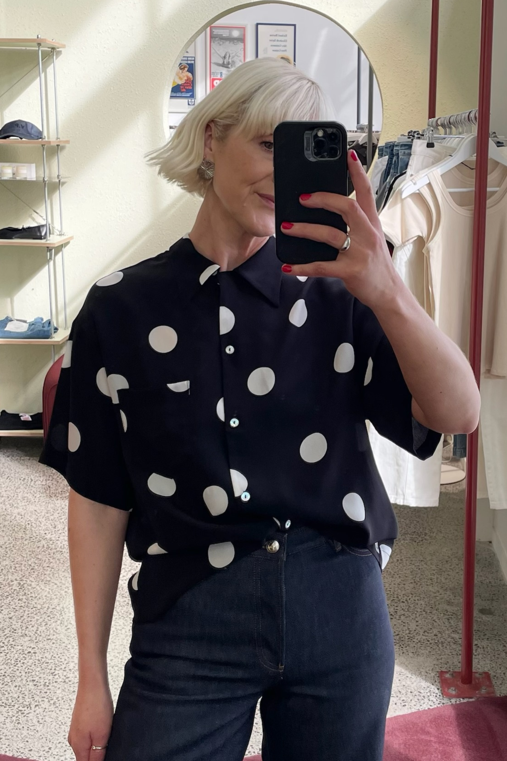 Twenty Seven Names - Perfect Circle Shirt - Black Polka dot
