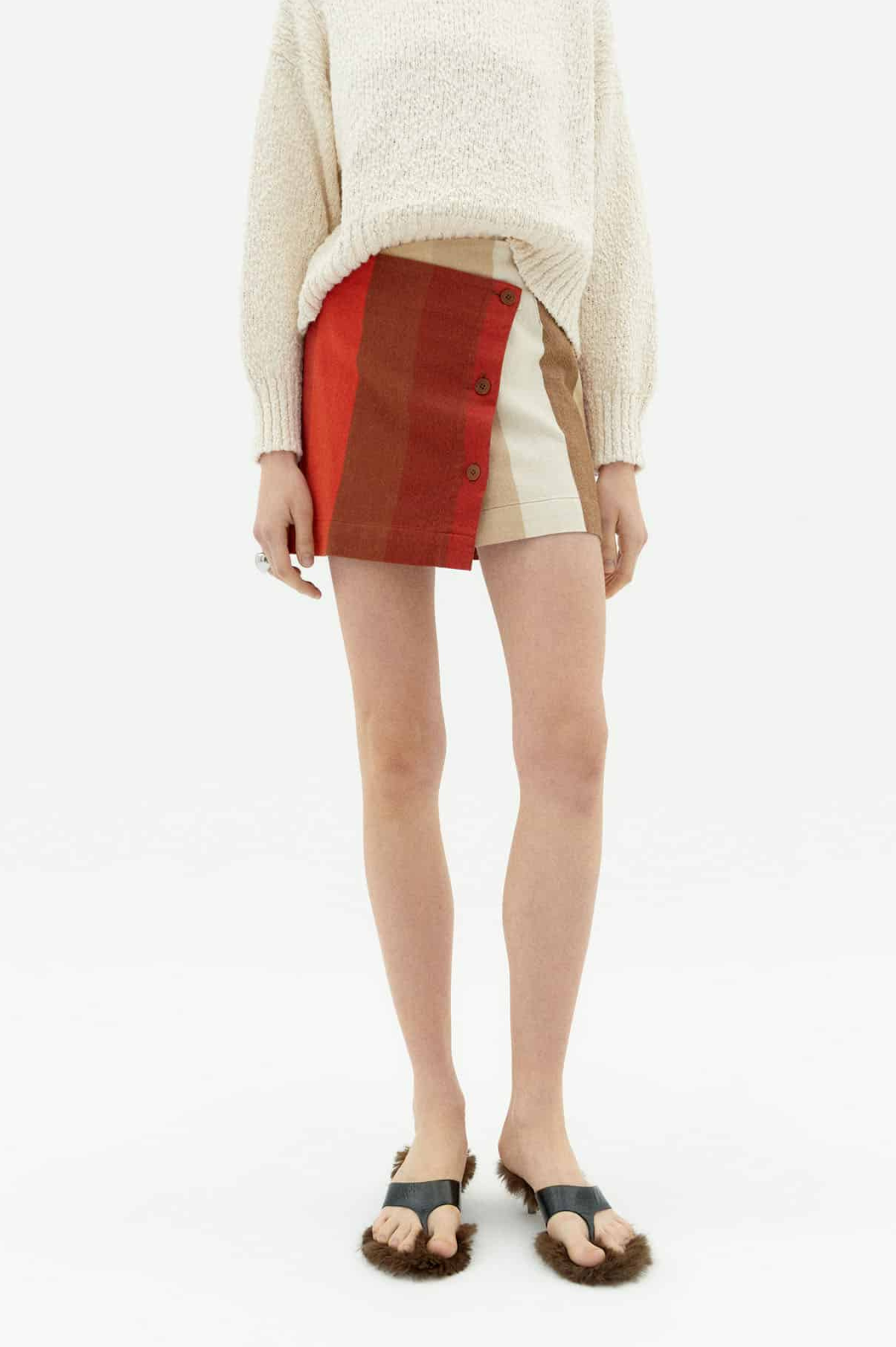LAST ONE | Thinking Mu - Iggy Mini Skirt - Sandfire
