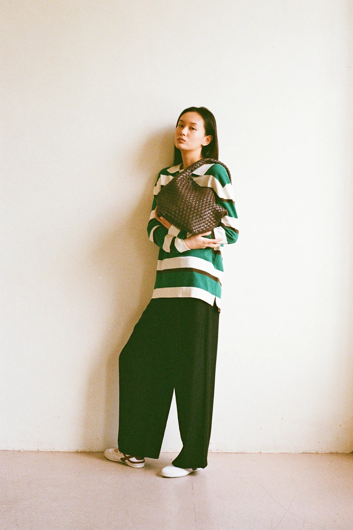 Commonplace - Prep Stripe Polo - Dark Green