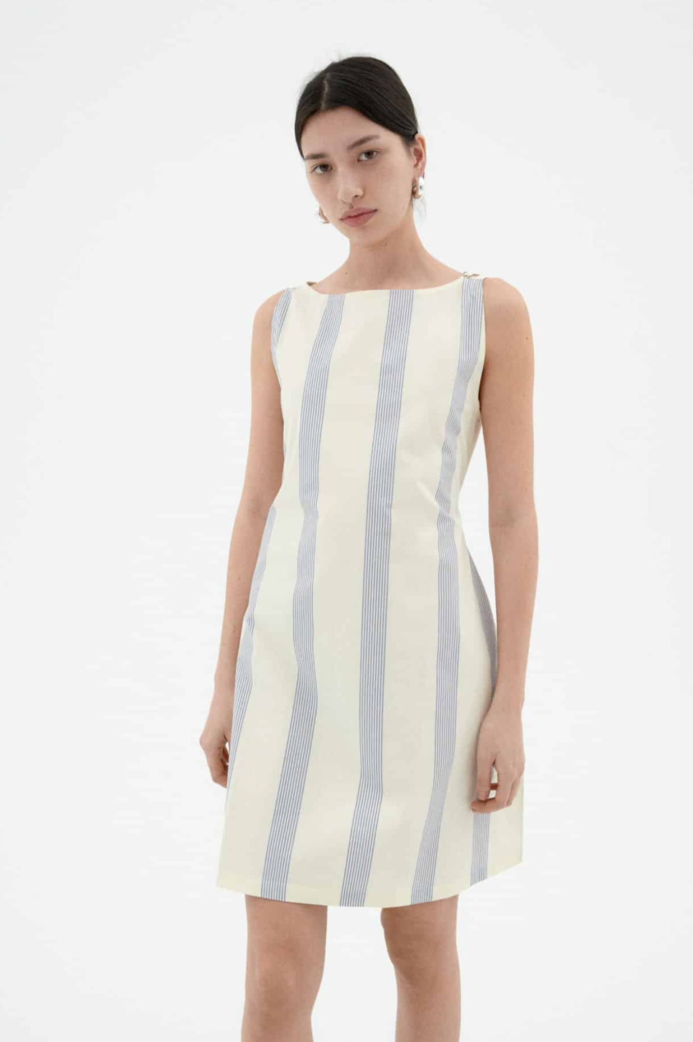 Thinking Mu - Cecile Dress - Poplin Stripes