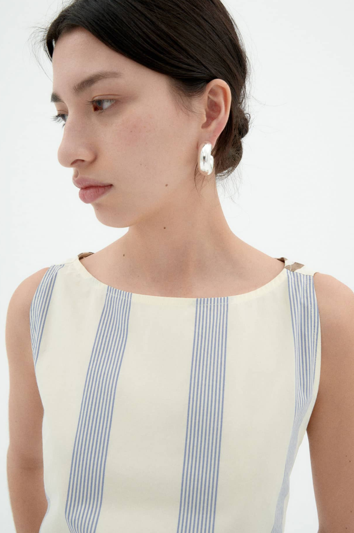 Thinking Mu - Cecile Dress - Poplin Stripes