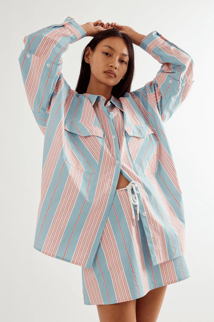 Commonplace - Eastern Shirt - Baby Blue/Pink