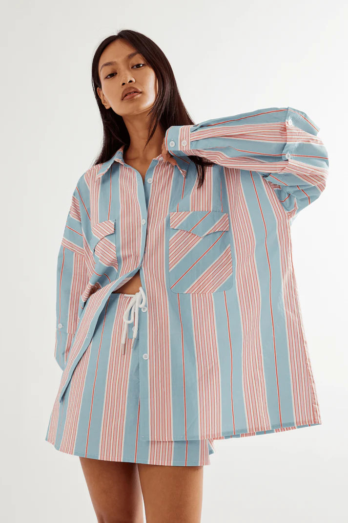 Commonplace - Eastern Shirt - Baby Blue/Pink