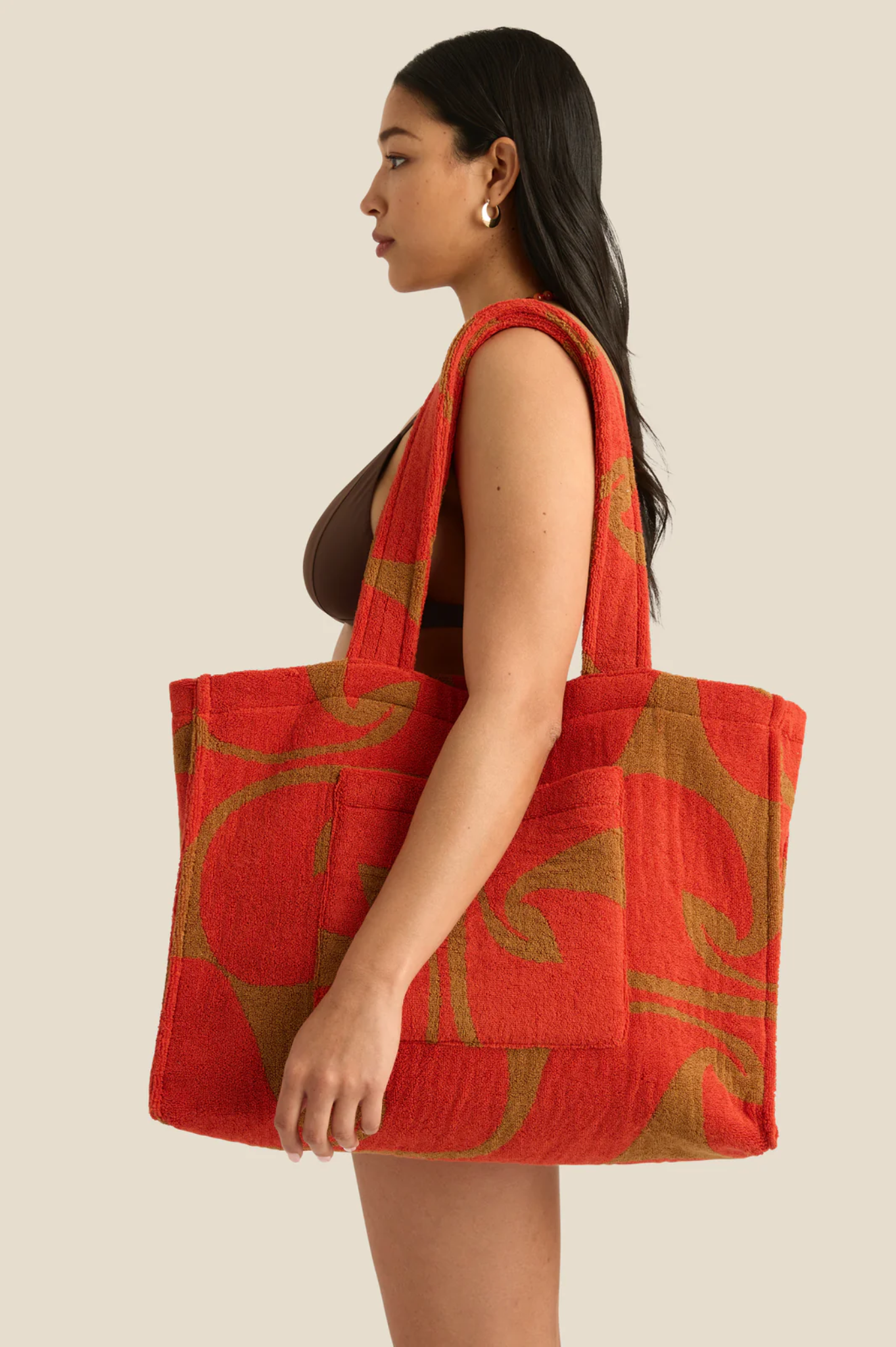 Soleil Soleil - Towelling Beach Bag - Wave Spice