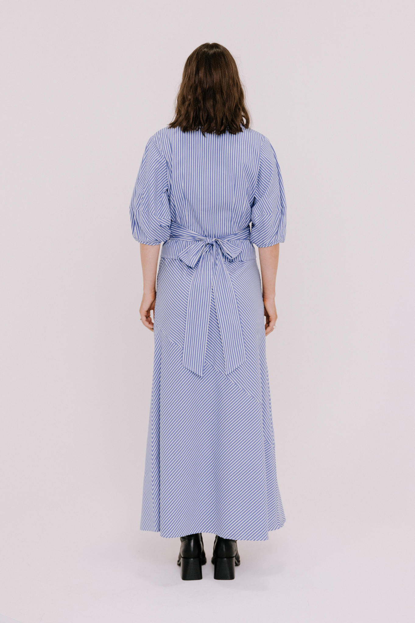 Annie - River Bias Skirt - Blue Stripe