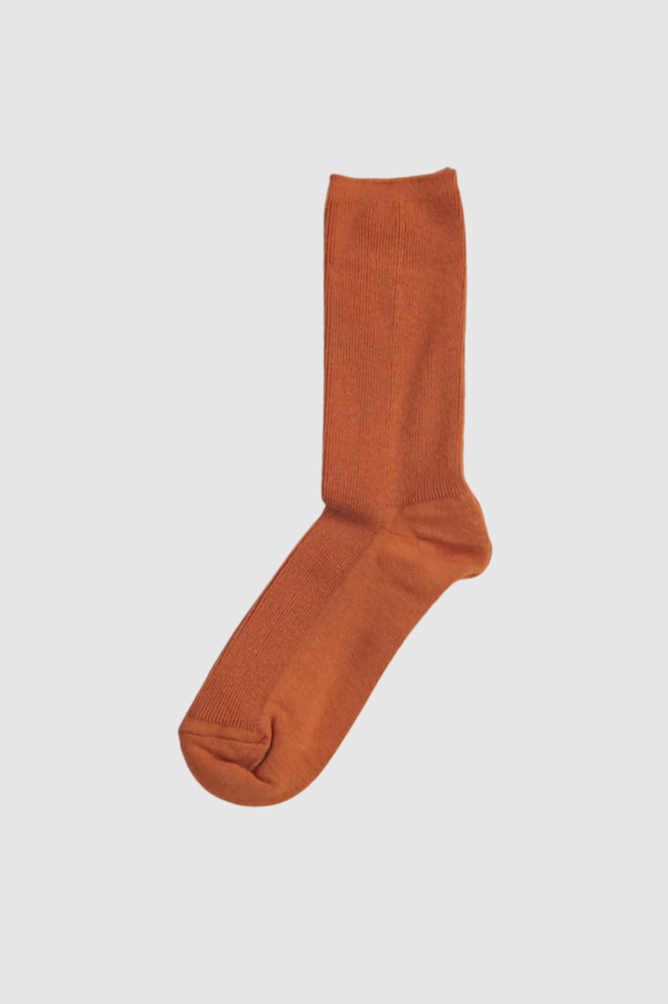 Common Garden - Fine Ribbed Cotton Socks - Persimmon