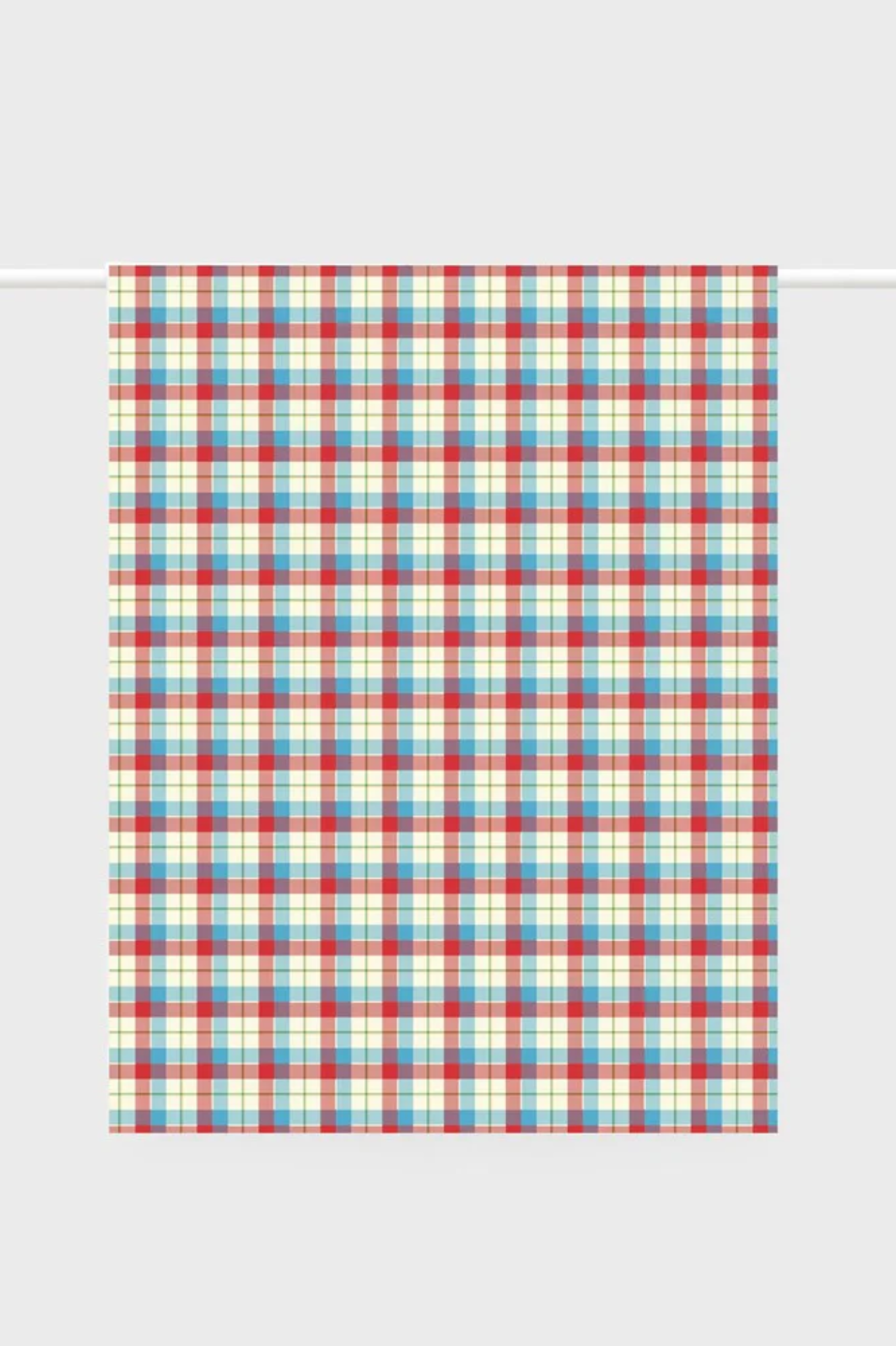 Father Rabbit - Tea Towel - Cherry + Blue Tartan