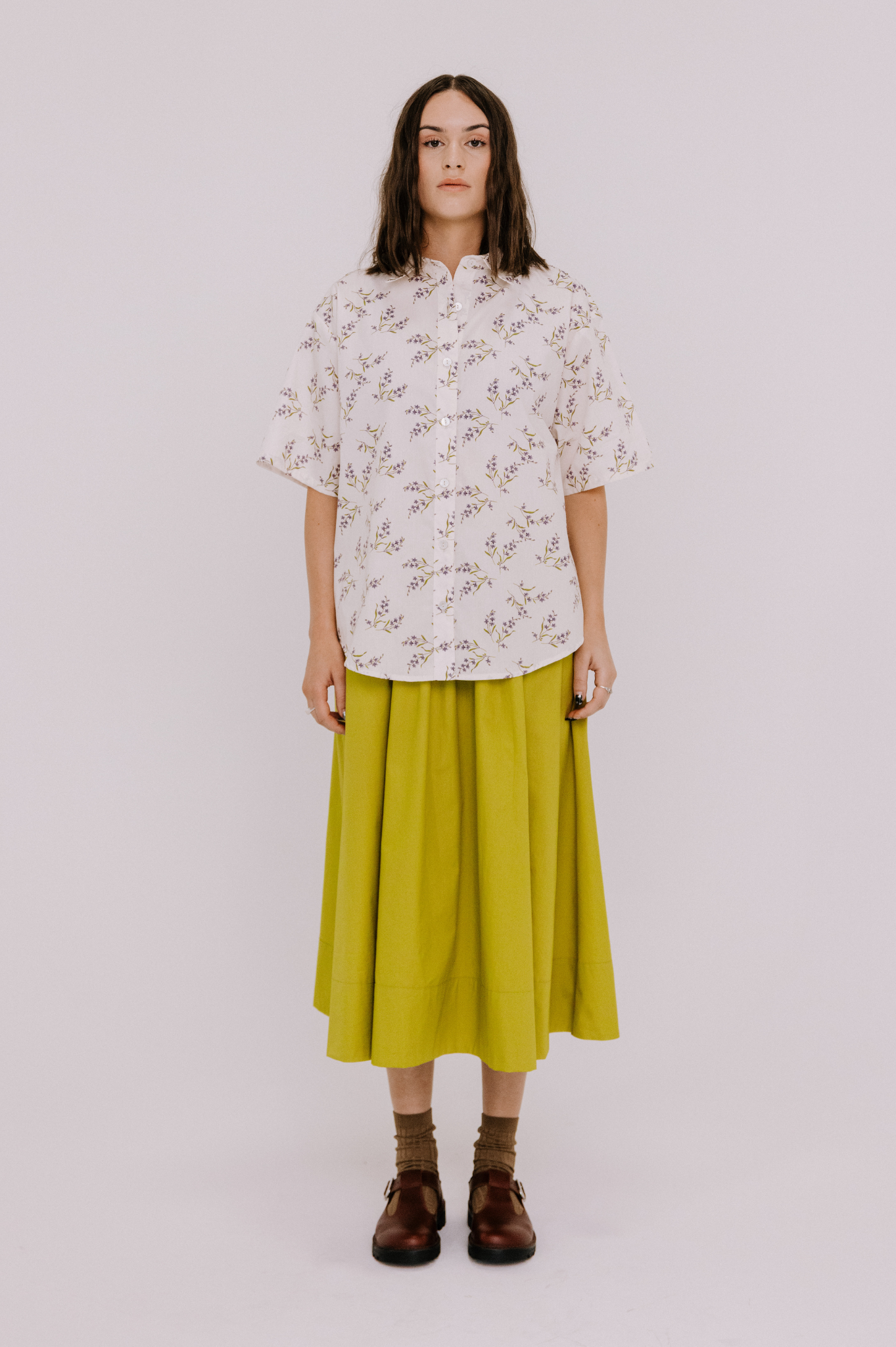 Annie - Jasper Shirt - Winter White Floral