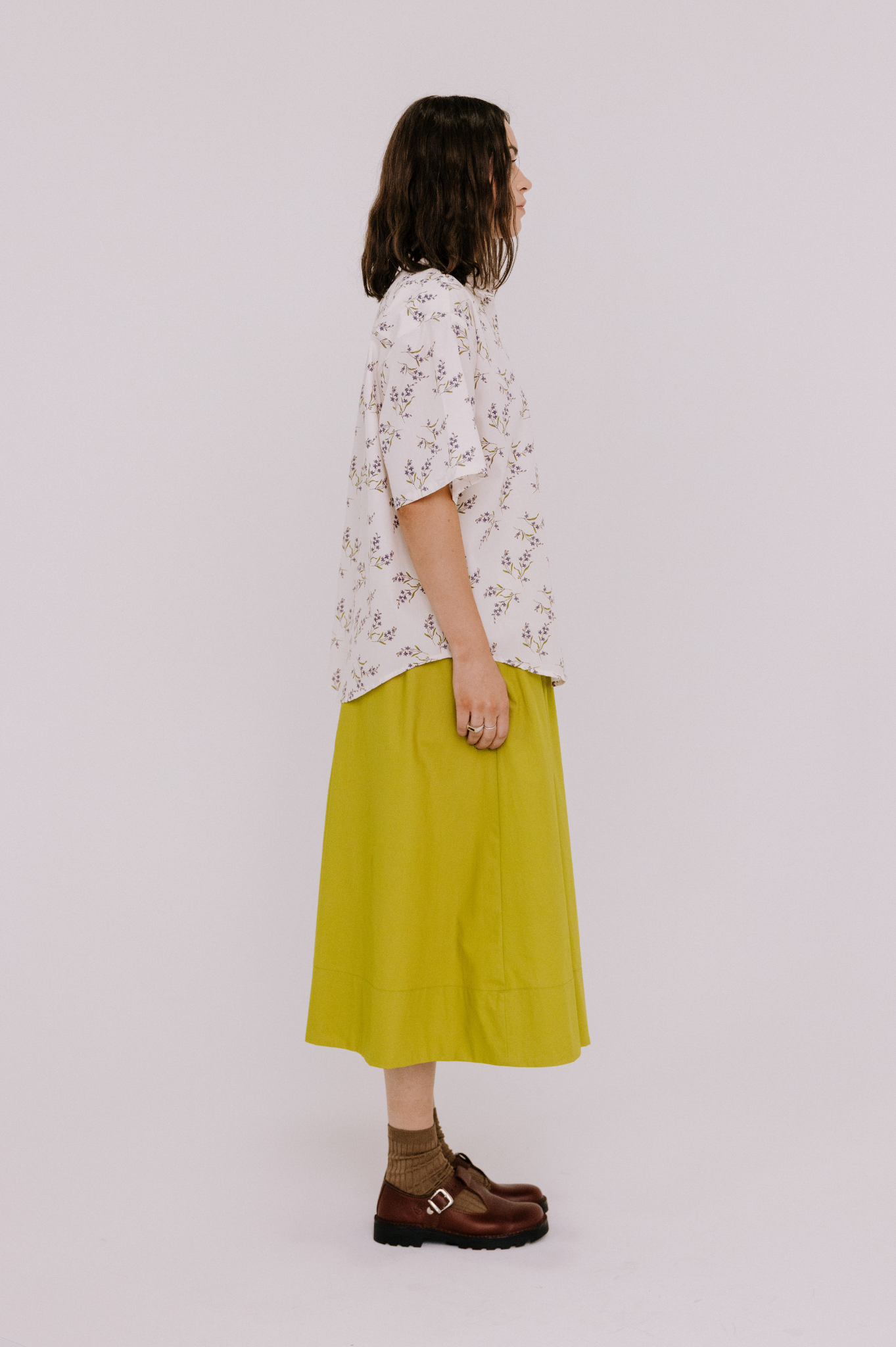 Annie - Jasper Shirt - Winter White Floral