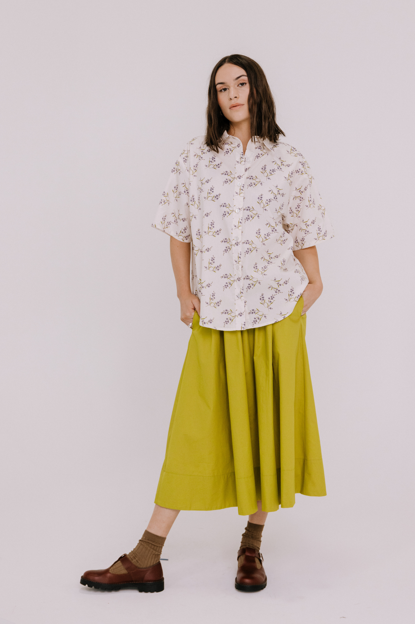 Annie - Jasper Shirt - Winter White Floral