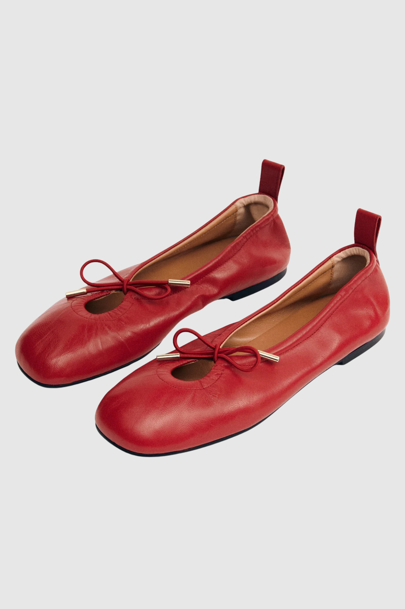 Alohas - Rosalind Leather Ballet Flats - Red