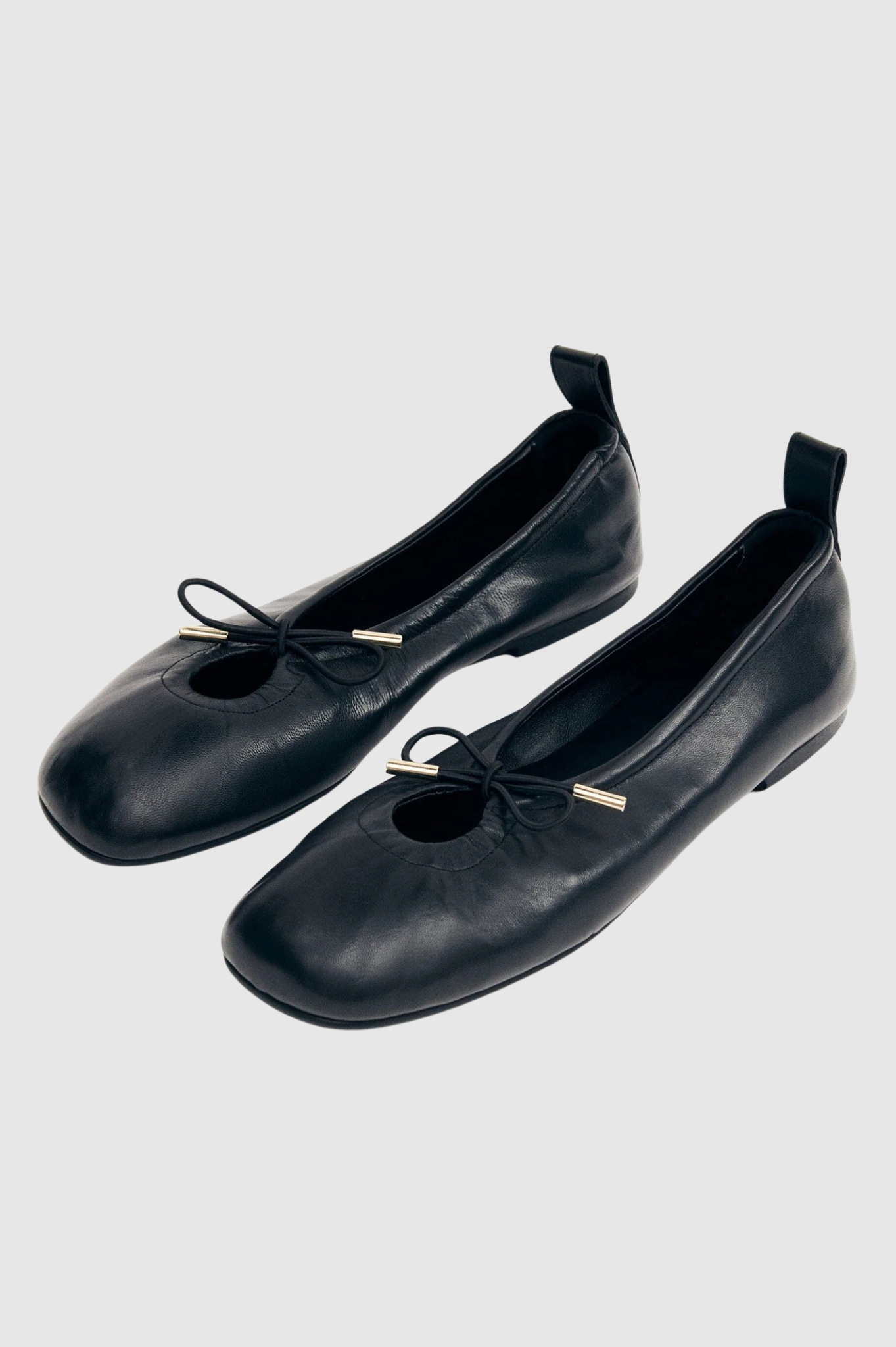 Alohas - Rosalind Leather Ballet Flats - Black