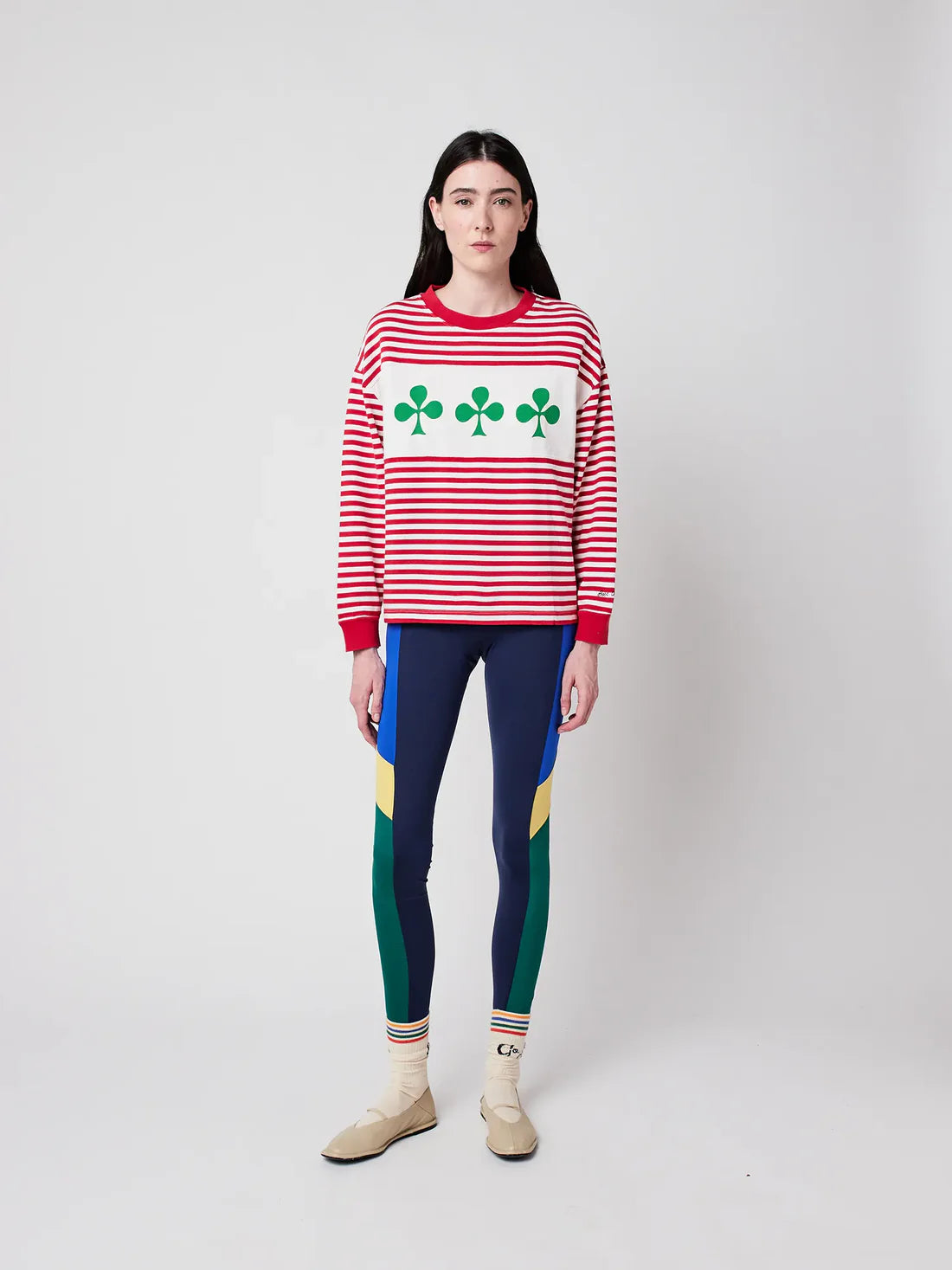 Bobo Choses - Shamrock knitted striped relaxed T‑shirt