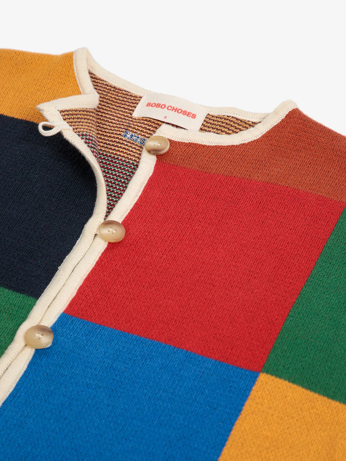 Bobo Choses - Multicolor Check buttoned cardigan